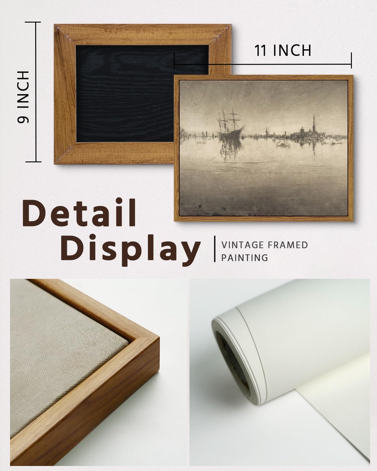 VIYYIEA Framed Canvas Wall Art Home Decor Vintage Quote Wall Decor Aesthetic Sailboat Reflections Coastal Room Decor Christian Art Prints Rustic Home Decor for Living Room Bathroom Bedroom 9x11in