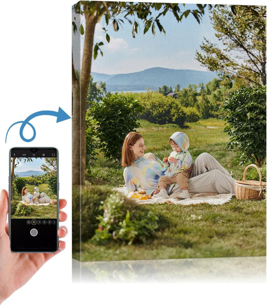 AbcCustomize Canvas Prints with Your Photos，Custom Canvas Wall Art for Bedroom, Living Room, Farmhouse Decor，Personalized Gifts Canvas Prints for Family，Friend，Lover，Pet