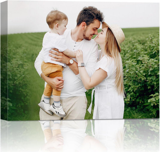 AbcCustomize Canvas Prints with Your Photos, Personalized Photo To Canvas Print for Bedroom, Living Room, Farmhouse Office Decor,Custom Canvas Wall Art for Gifts & Keepsakes, Ready to Hang