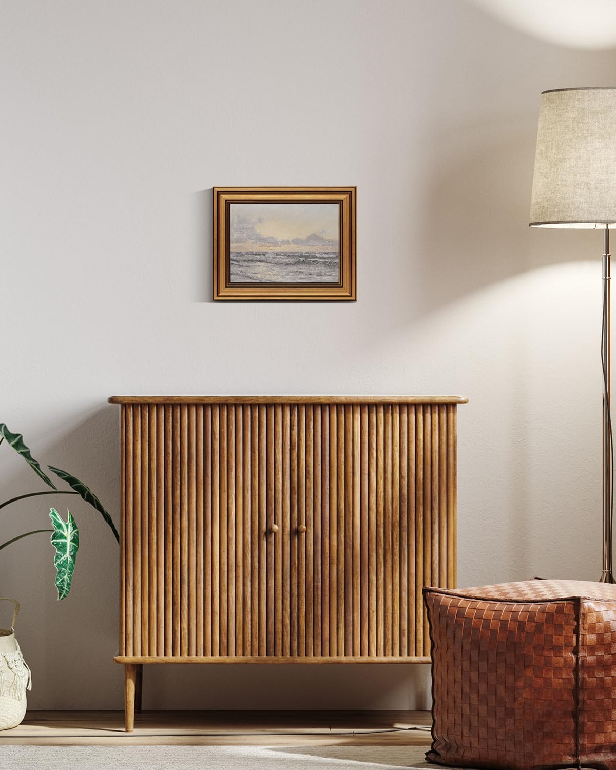 HUARCEY Gold Framed Vintage Wall Art for Living Room, Landscape Painting Prints Shelf Decor for Kitchen, Aesthetic Coastal Bedroom Wall Art, Christmas Gifts for Friends or Family ( Sea or Sky - 8"x10" )