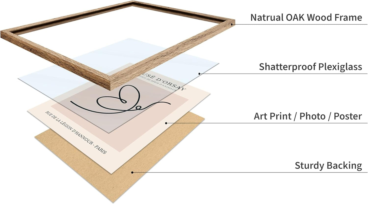 Poster Master Vintage Poster - Retro One Line Butterfly Drawing Print - Butterfly Line Art - Minimal Gift for Him, Her, Animal Lover - Abstract Decor for Home, Office, 11x14 Beige Framed