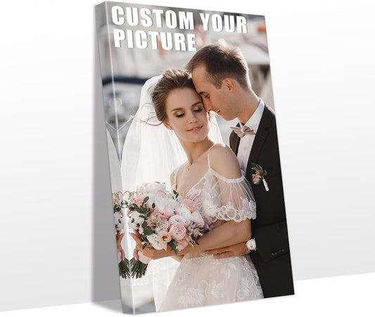 Personalized Custom Canvas Prints with Your Photos & Text, Customized Picture Print, Transform Own Images Into Framed Wall Art Digitally Printed Photo to Canvas, Keepsakes Gifts for Family 20x36’’