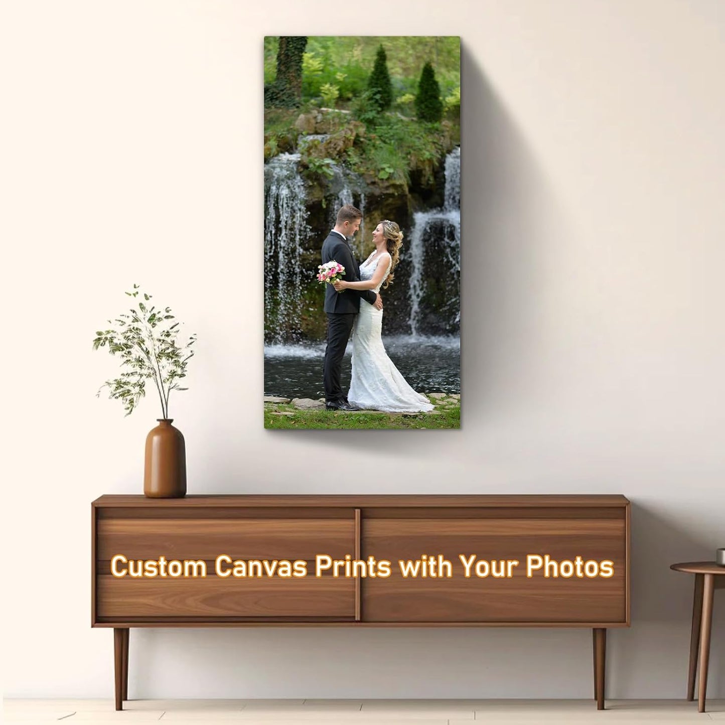 xzartdiy Custom Canvas Prints with Your Photos - Personalized Picture Print Customized Gifts for Family Home Office Wall Art Decor, Wrapped Canvas 24x48inch