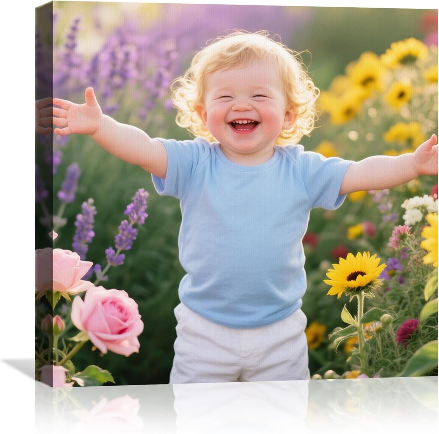 YUNART Ship Next Day - Custom Canvas Prints with Your Photos, Personalized Canvas with Pictures Print for Wall Art Bedroom, Customized Photo Gifts for Couple Men Women Mom Baby Dog Family - 8"x8"