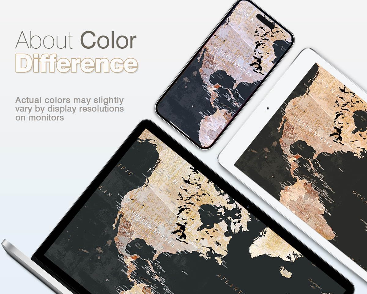 Living Room Wall Art Large Home Office Wall Decor Modern Motivational Giant World Map Pictures for Wall Decorations