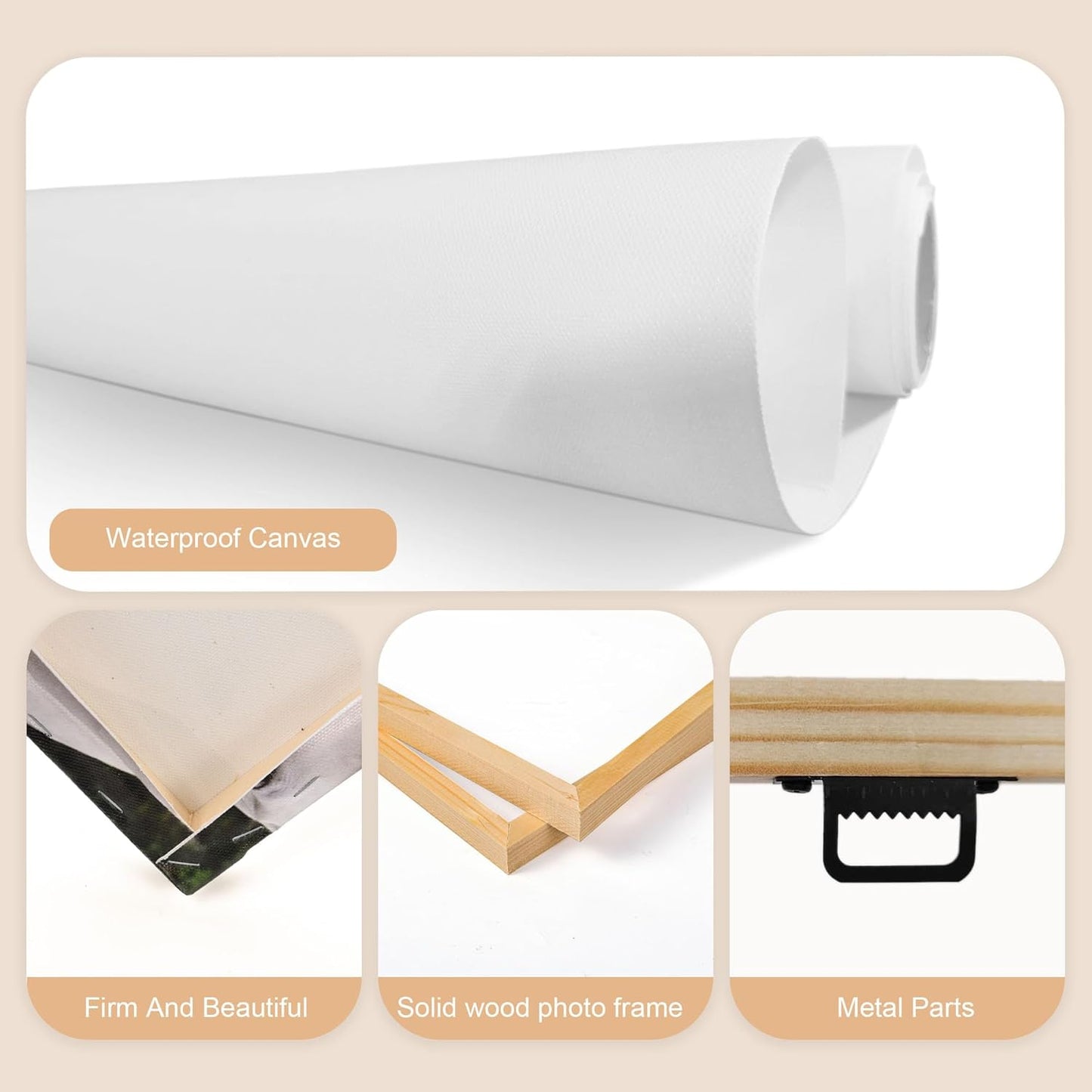 Tapuayts Personalized Custom Canvas Poster: Upload Your Image/Photo for Custom Photo-to-Poster Printing, Quality Wall Art Print (16" X 16")