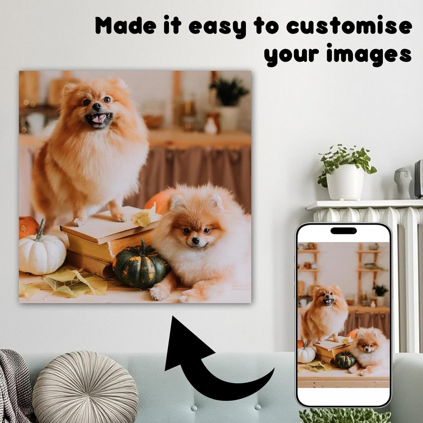Custom Canvas Prints With Your Photos, Personalized Custom Canvas Wall Art, Customized Wall Art For Bedroom Unique Gift For Christmas Valentine'S Day Wedding Housewarming For Mom Women And Men 10×10
