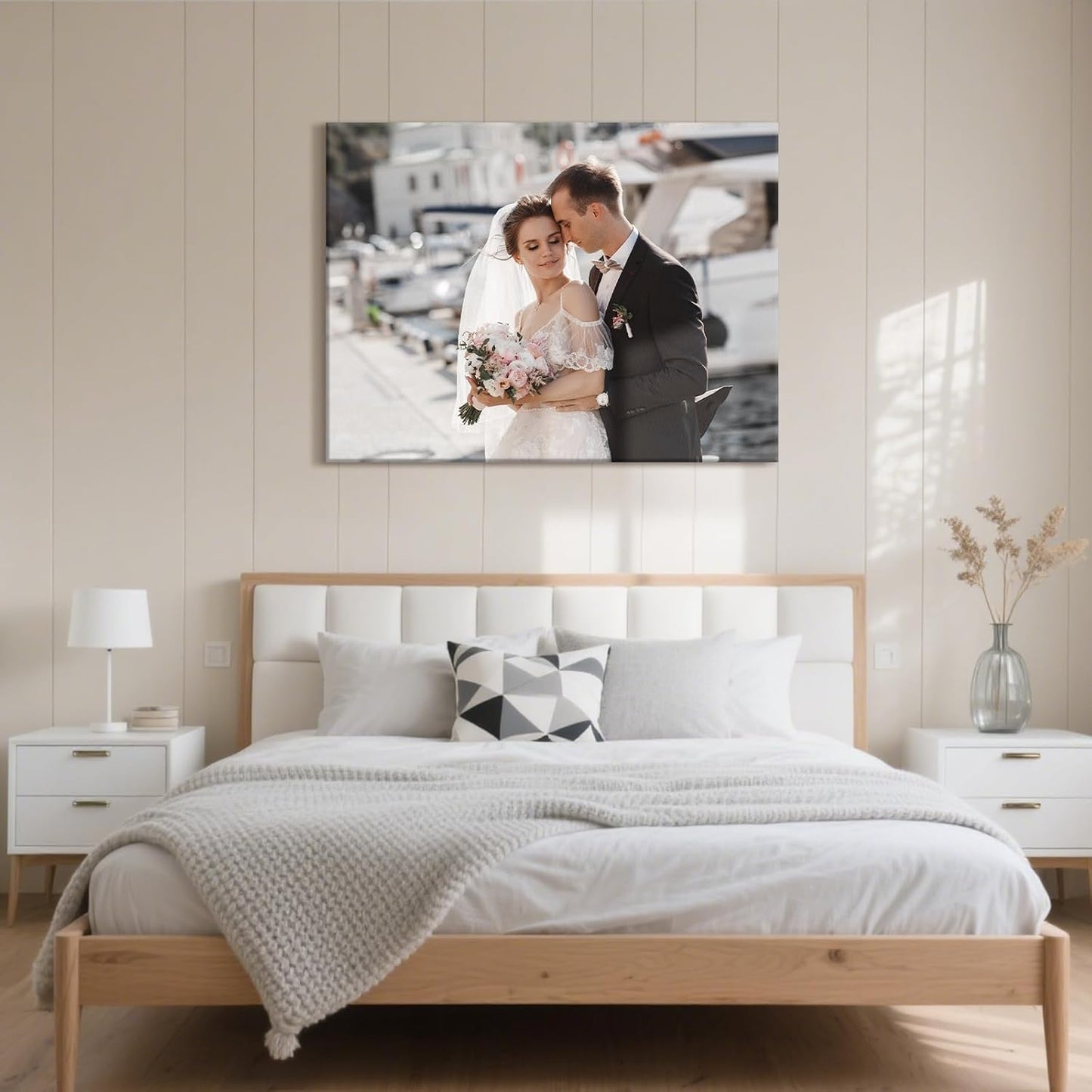 Personalized Custom Canvas Prints with Your Photos & Text, Customized Picture Print, Transform Own Images Into Framed Wall Art Digitally Printed Photo to Canvas, Keepsakes Gifts for Family 24x18’’