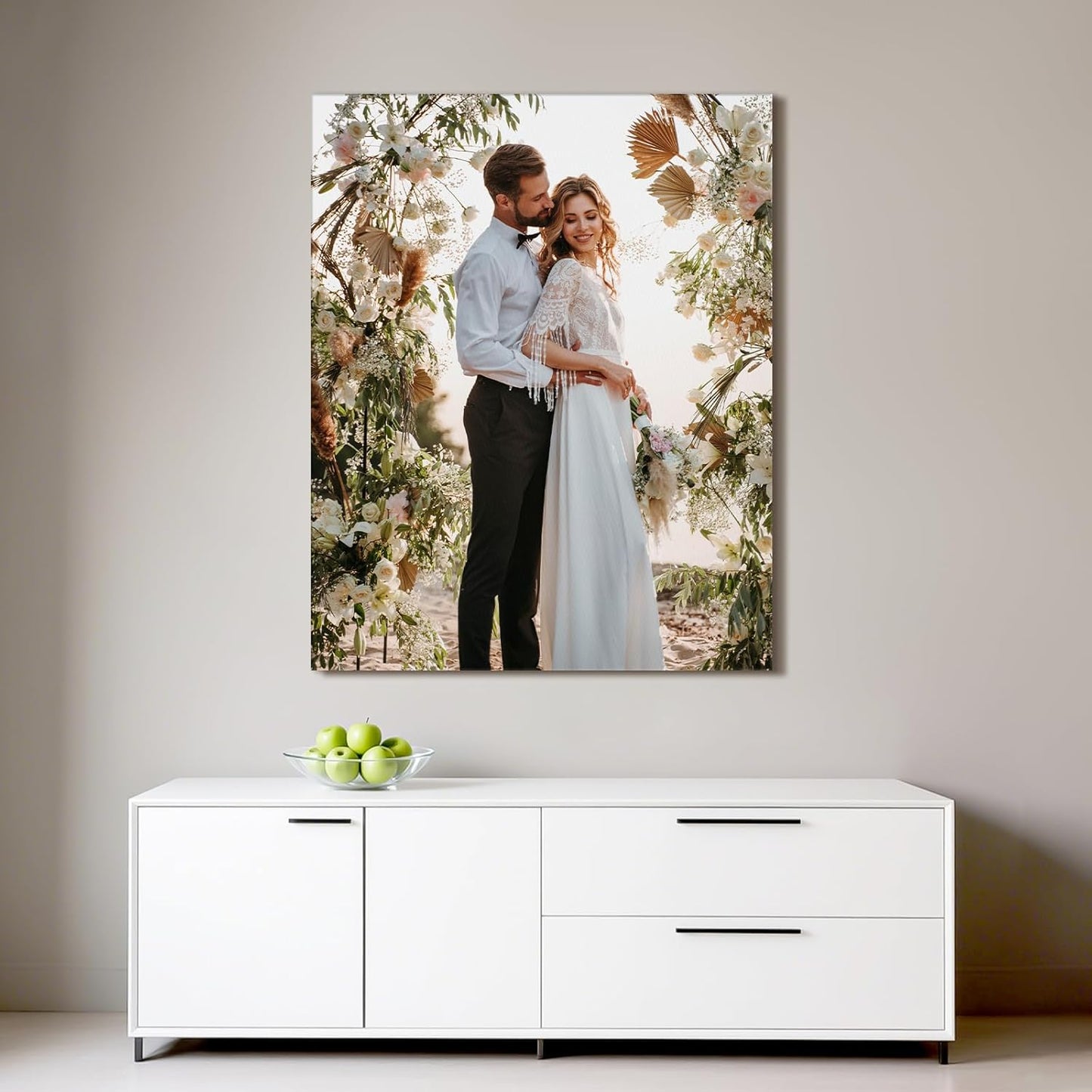 Custom Canvas Prints with Your Photos - Personalized Pictures Print, Customized Photo Gifts, Wall Art Poster Canvas Printing for Wedding, Family, Baby, Pets, Home Office Decor, Wrapped Frame 16x20