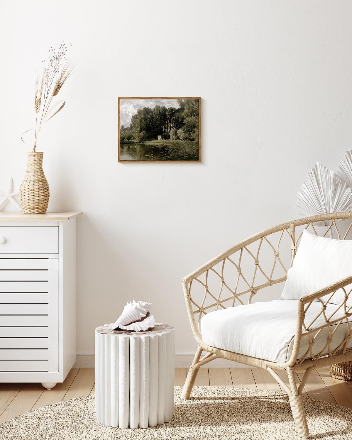 VIYYIEA Framed Canvas Wall Art Home Decor Vintage Landscape Botanical Prints Rustic Farmhouse Wall Decor Mid Century Modern Art Prints Nature Room Decor Wall Pictures for Living Room Bedroom 11x14in