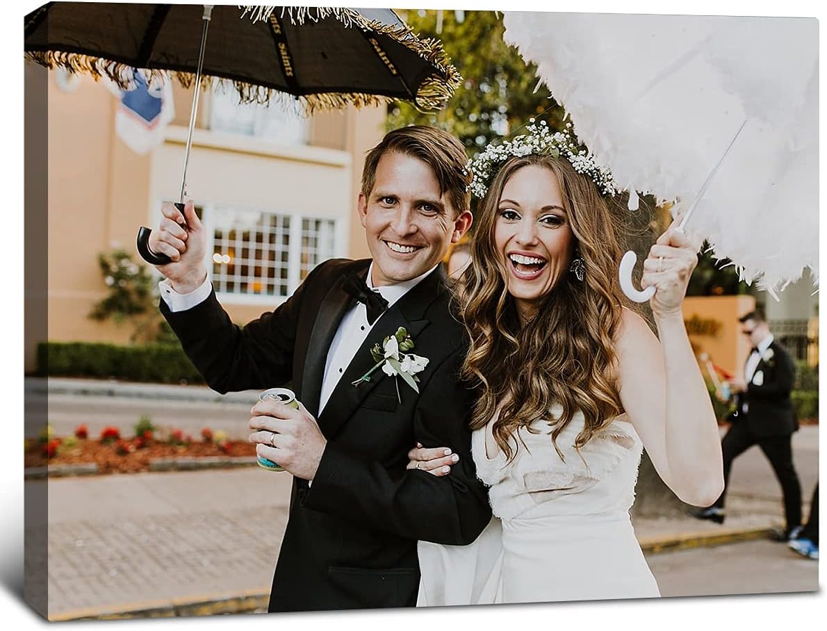 Framed Canvas Prints With Your Photos - Personalized Picture To Canvas Wall Art 14x11 Inches - Gift Wrapping Available