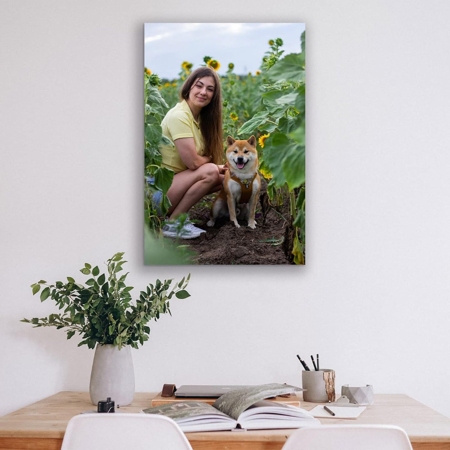 Custom Canvas Prints with Your Photos Customized Wall Art Framed Personalized Canvas Pictures for Pet/Family Gifts for Mom/Men/Women (12'' W x 16'' H)