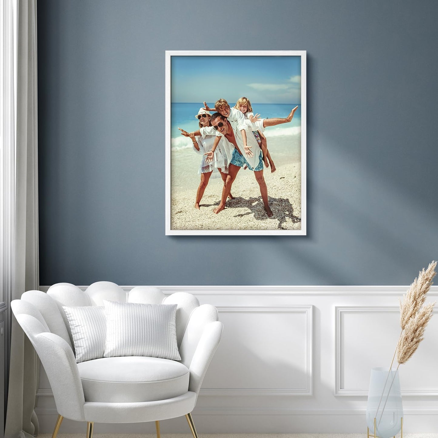 wall26 Custom Framed Poster Wall Art for Living Room, Bedroom Canvas Prints for Home Decoration Ready to Hang - 11"x14" White