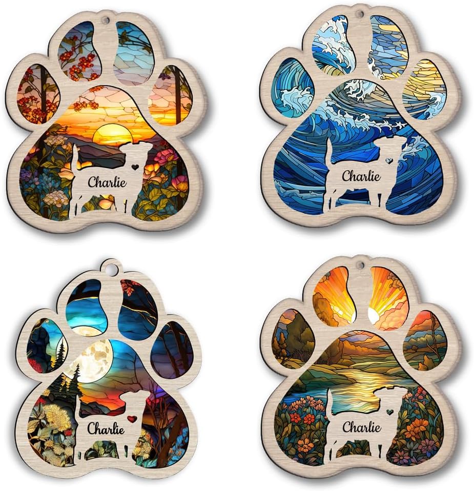 Personalized Poodle Suncatcher Dog Memorial Gifts, Custom Poodle Ornament Christmas Tree, Pet Remembrance Gift, Loss of Dog Sympathy Gift, Pets Memorial Ornament, Pet Loss Suncatcher