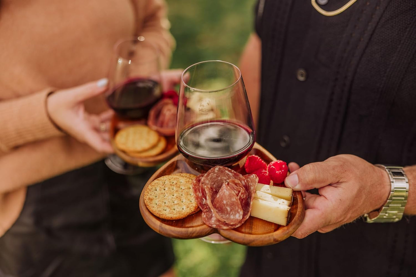 PICNIC TIME Toscana Heart-Shaped Wine Appetizer Trays
