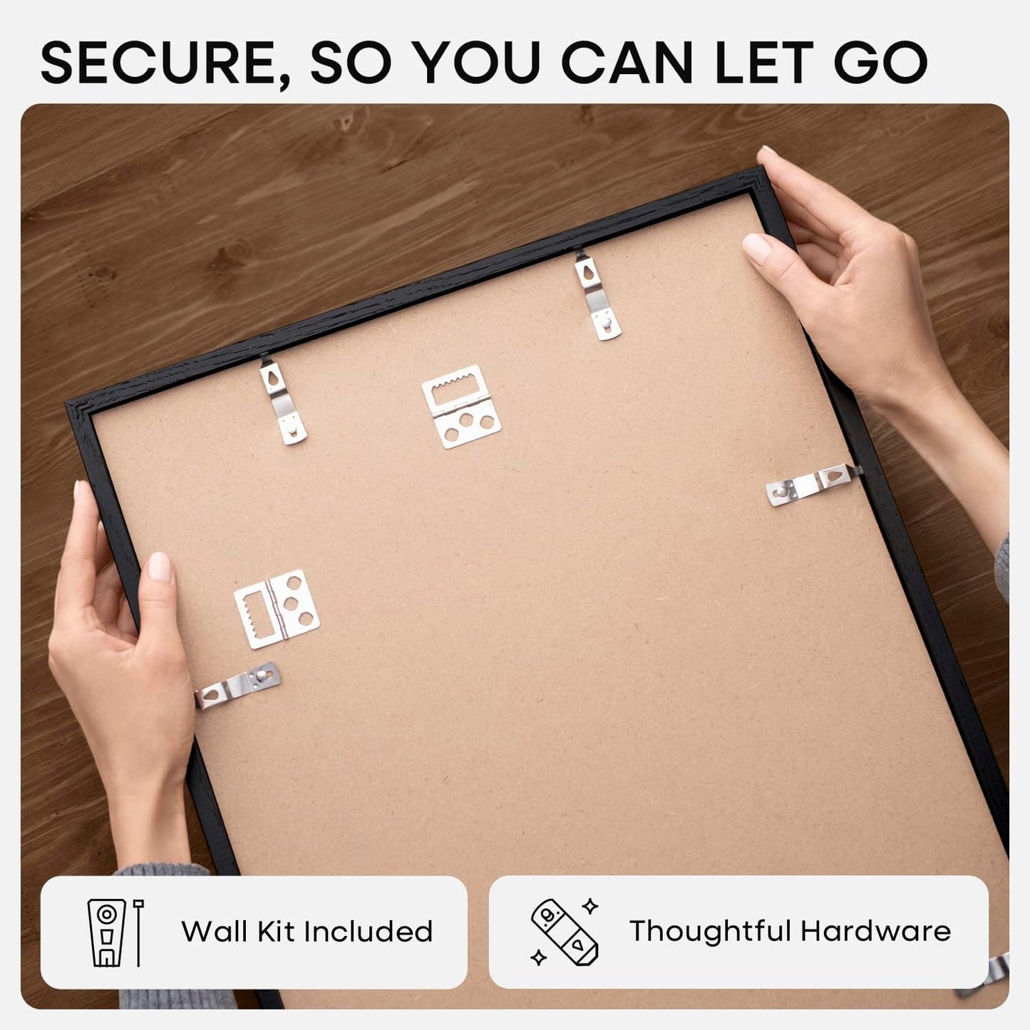 Homeforia Black Wood A1 Frame, High End Oak 23.4 x 33.1 Black Wooden Poster Frames Matted to 16.5 by 23.4 inches Photo, A1 Size Large Wood Picture Frame with Mat A2, Tempered Glass, Wall Kit, Set of 1