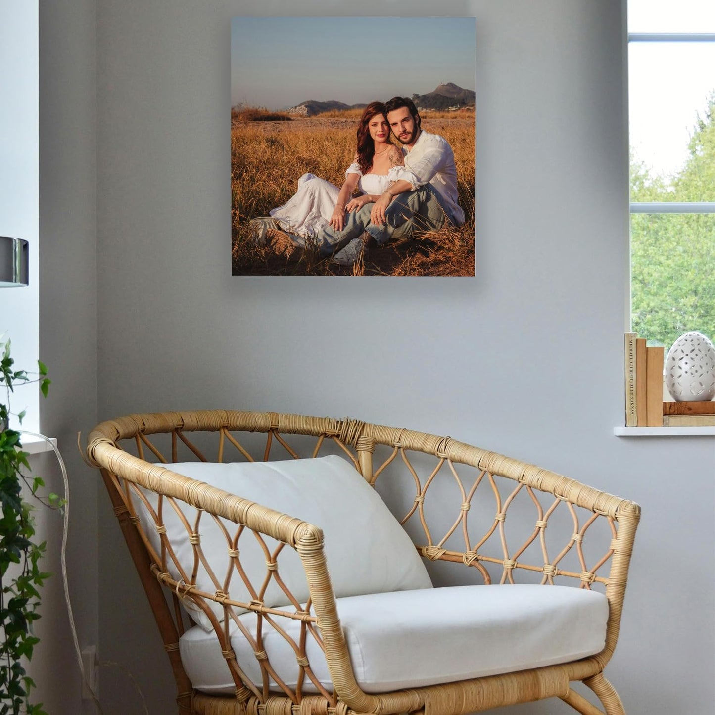 Custom Framed Canvas Prints With Your Photos-Personalized Picture To Canvas Wall Art ，Home Decoration Gifts Holiday Gifts