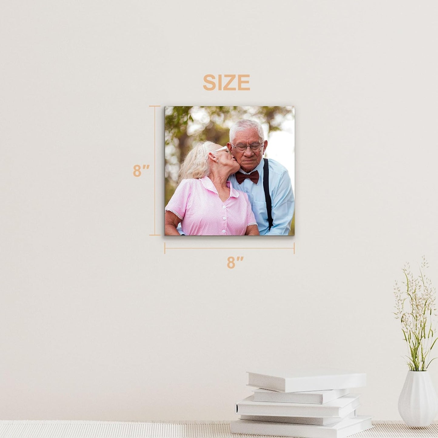 Tapuayts Personalized Custom Canvas Poster: Upload Your Image/Photo for Custom Photo-to-Poster Printing, Quality Wall Art Print (8" X 8")