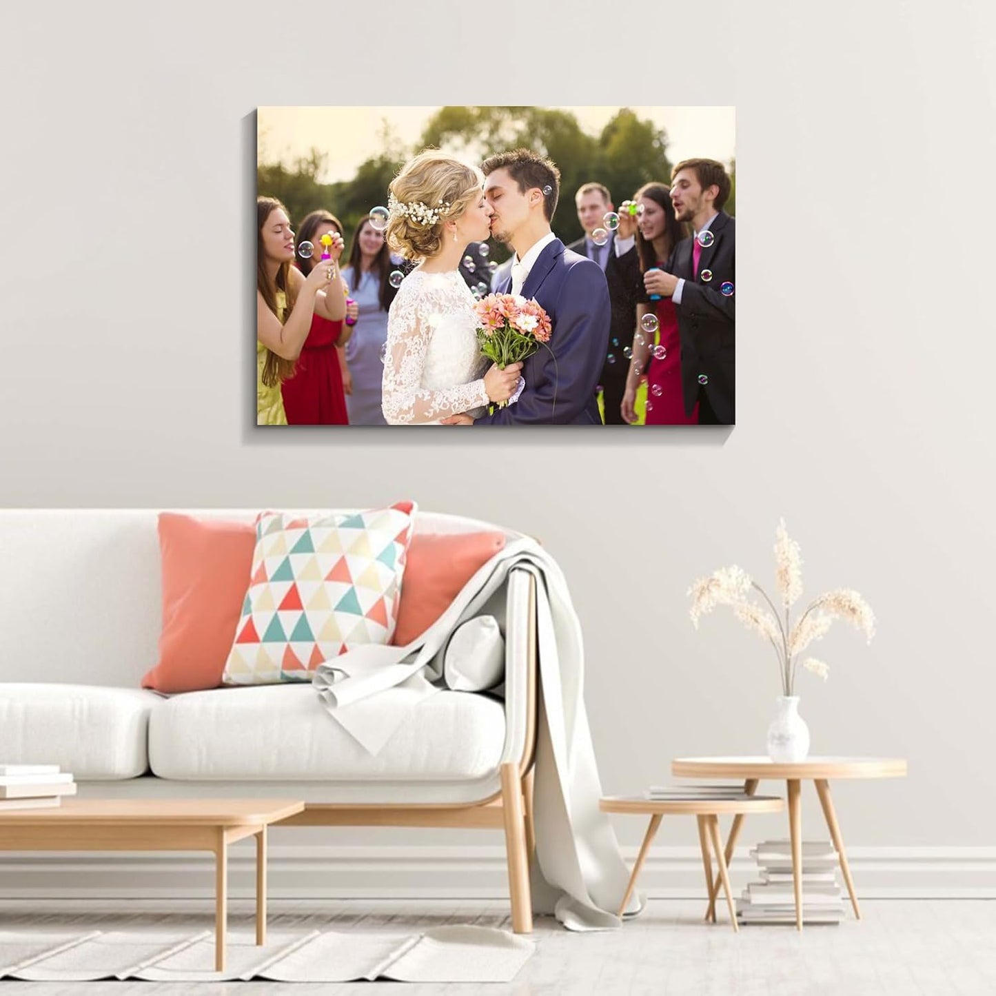 Wewejia Custom Canvas Prints with Your Photos 24x16inch, Upload Your Wedding Picture/Photo - Custom Personalized Canvas Photo Gifts Couples Family Baby Pets Home Decor Easy to hang