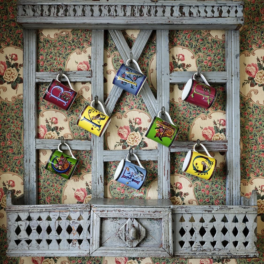 Spode Kit Kemp 12oz Mug, C Initial - Fine China Coffee Cup with Floral Alphabet Design, Custom Letter Mug for Unique Gift Giving - Personalized Kitchen Drinkware, Dishwasher Safe & Stylish