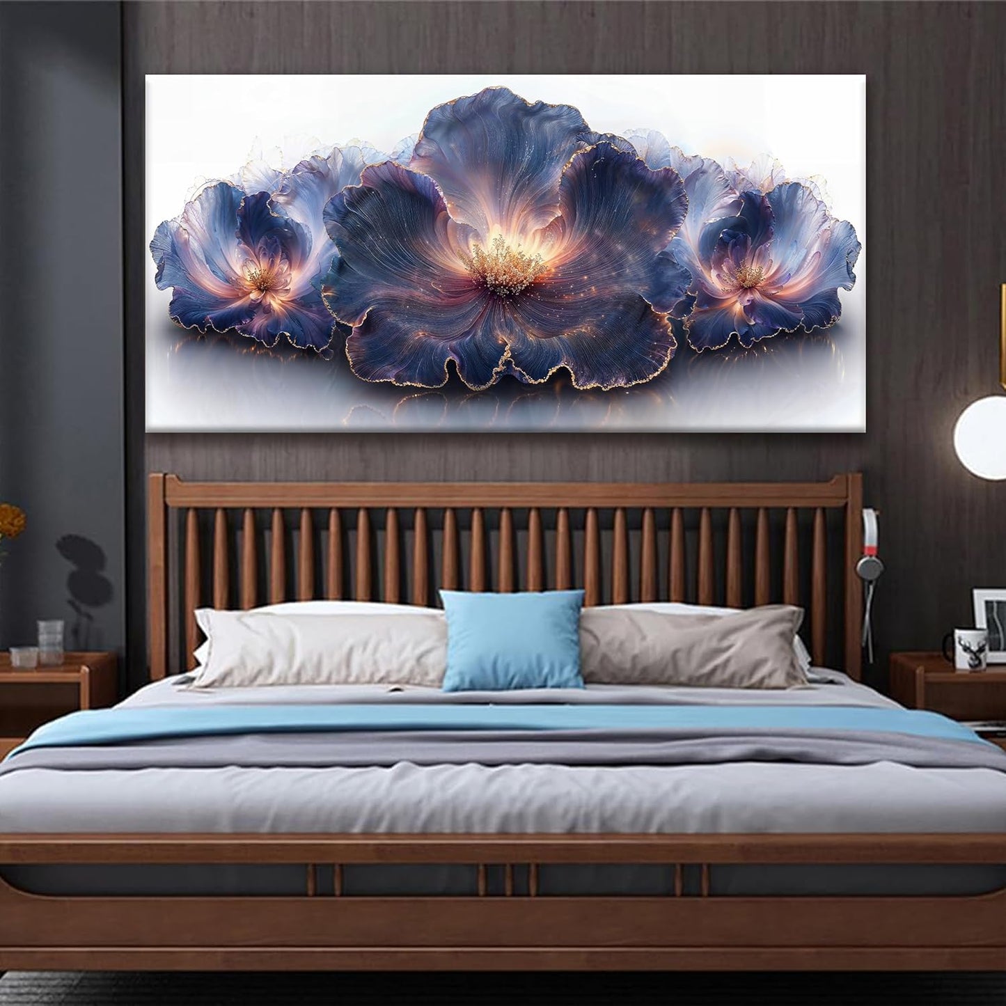 Suconvng Large Canvas Art Wall Decor Purple Flowers Wall Art For Living Room Picture Modern Abstract Artwork Painting Bedroom Home Office Prints Home Wall Decor Artwork 29" X 58"