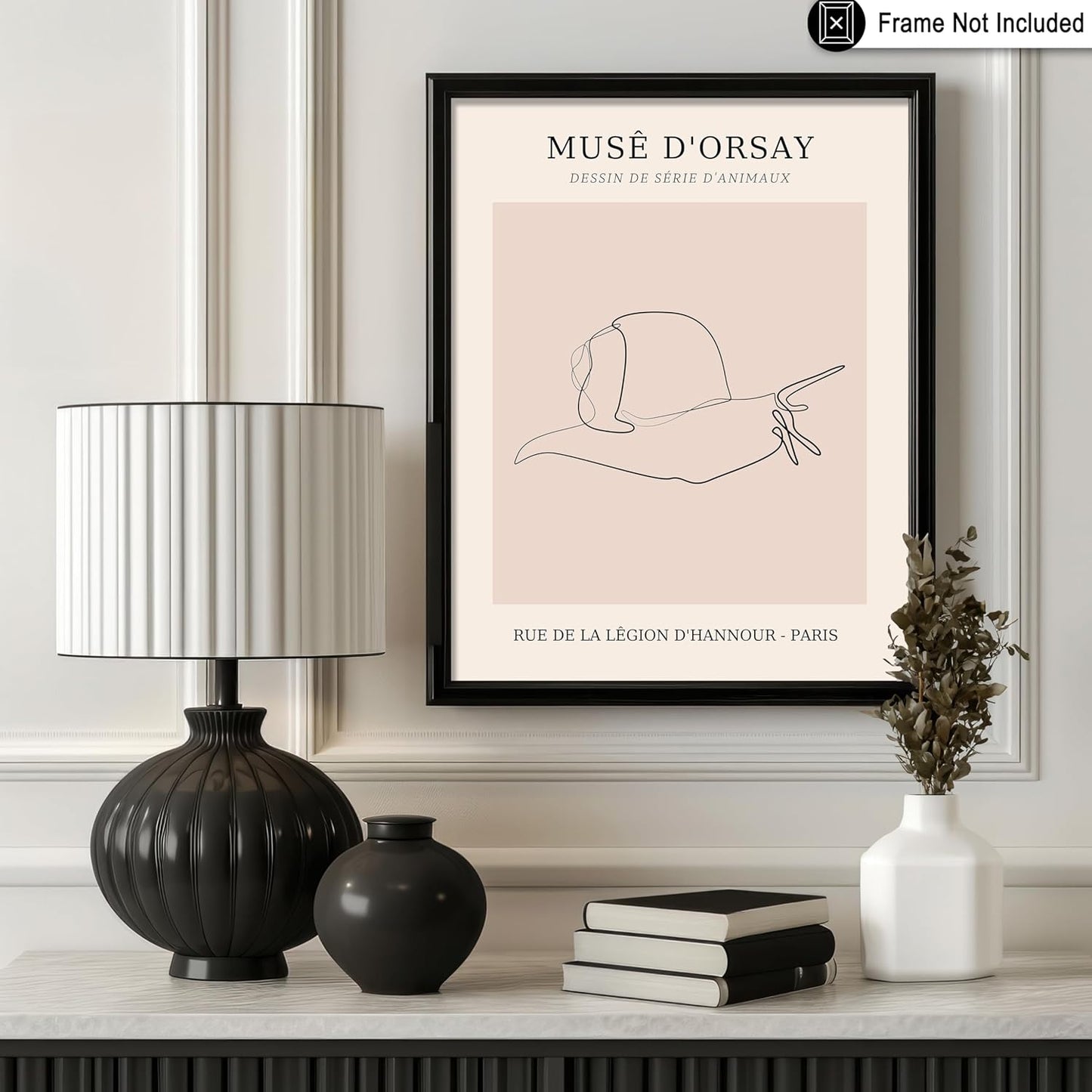 Poster Master Vintage Poster - Retro One Line Snail Drawing Print - Snail Line Art - Minimal Gift for Men, Women, Animal Lover - Abstract Wall Decor for Home, Office, 18x24 Unframed Wall Art