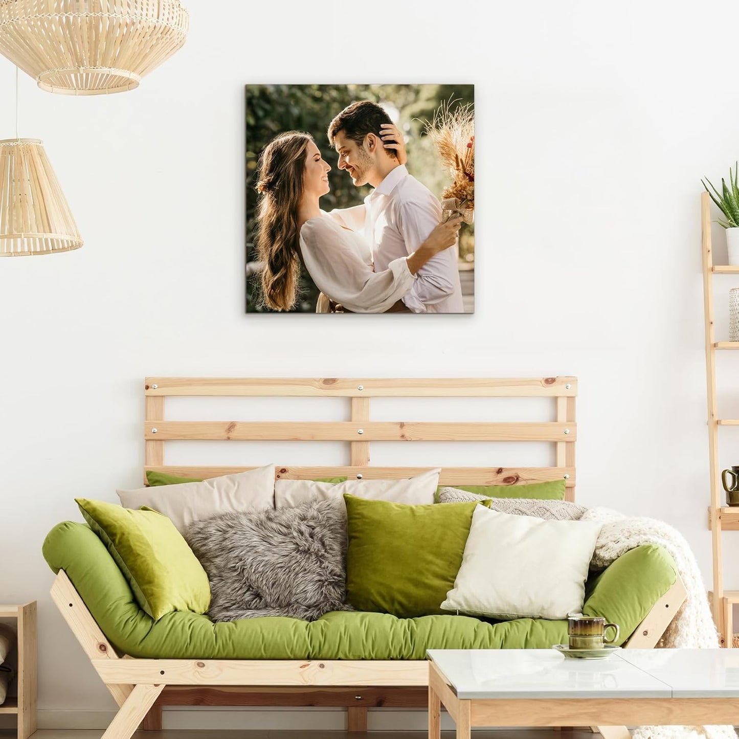 WayToLight Custom Canvas Prints with Your Photos Framed Personalized Picture Canvas Prints Wall Art Ideal for Home Decor Christmas Family Gifts (24" x 24")