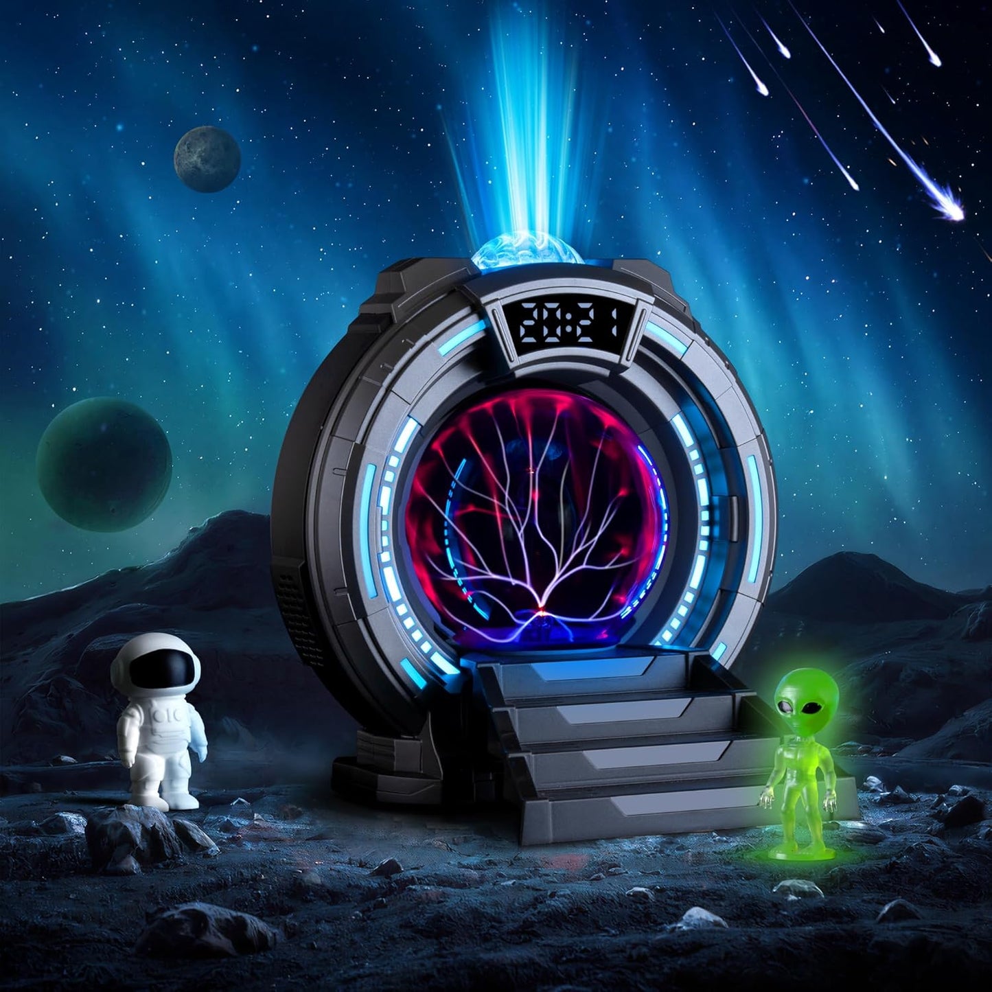 Space Portal Night Light,Alien Veins lamp,Plasma Globe Light LED Aurora Projector,Timer,Remote Control,Party,Adults,Kids' Room Decor Lamps,Christmas,Birthday Gift(Gray)