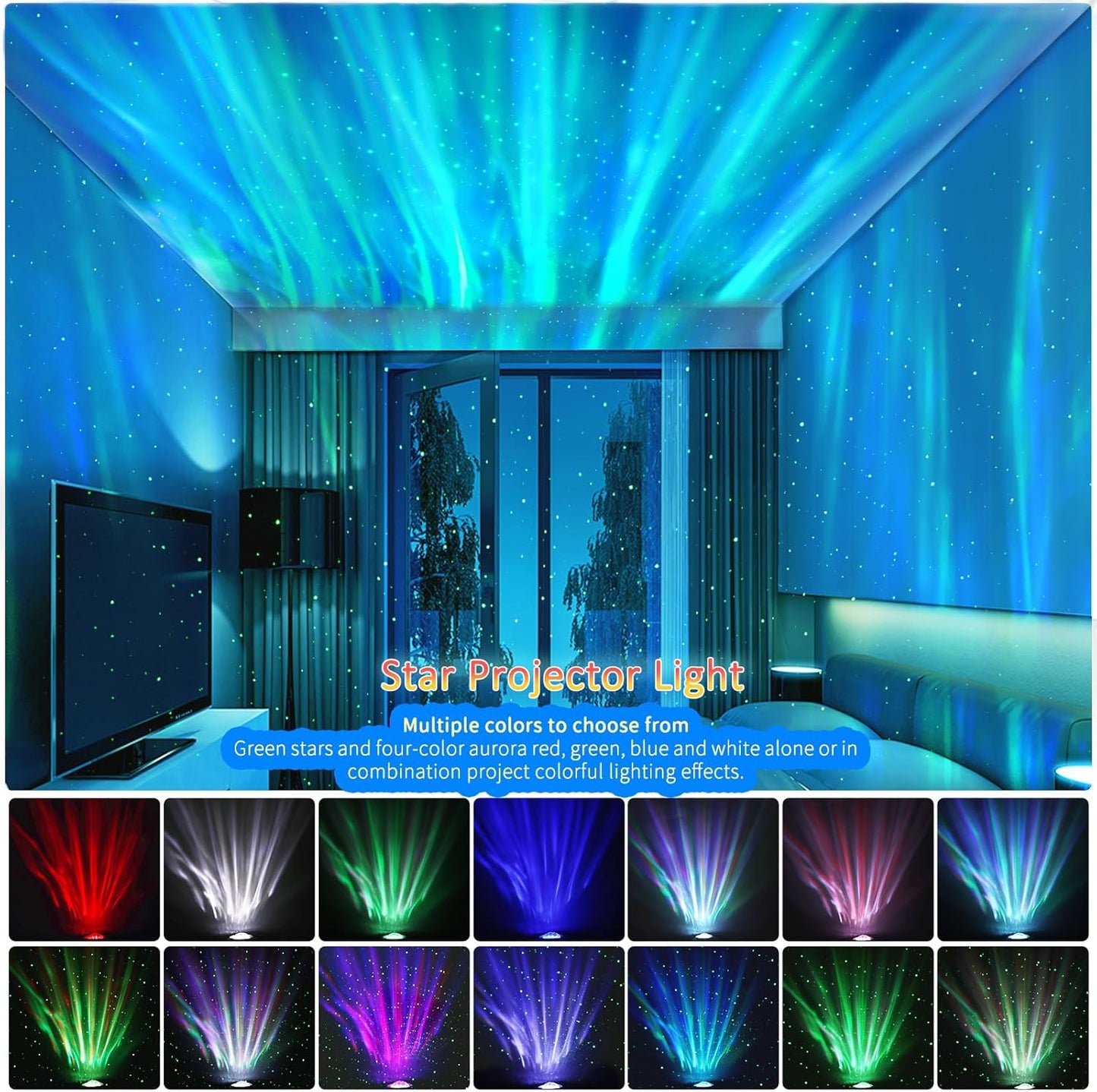 Galaxy Projector for Bedroom, Star Projector, White Noise with Bluetooth Speaker, Timer, Night Light,for Party, Living Room Decoration