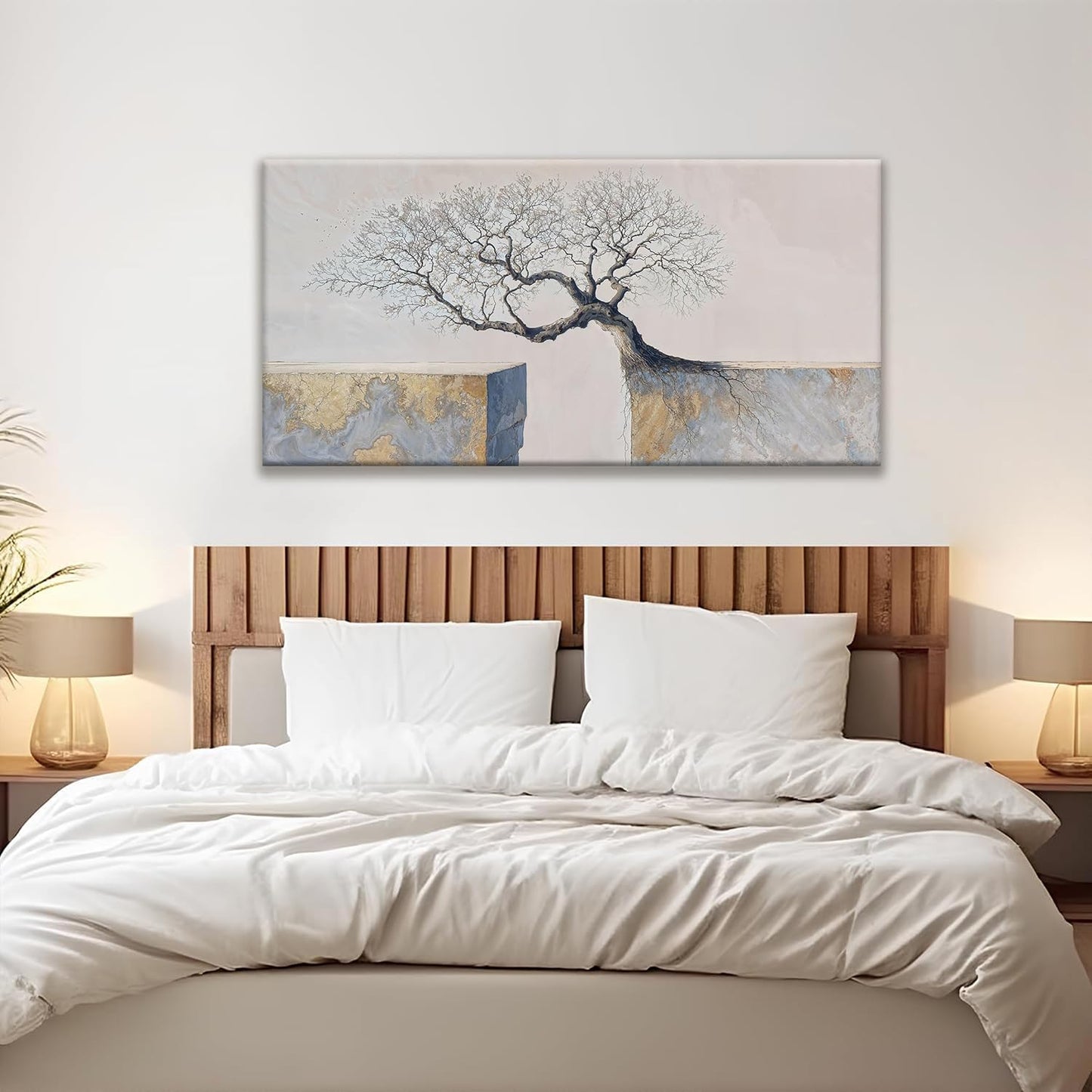 Suconvng Wall Art For Living Room Tree Of Life Landscape Motivational Wall Decor Painting Modern Canvas Art Wall Decor Prints Picture For Bedroom Apartment Office Wall Artwork 24" X 48"