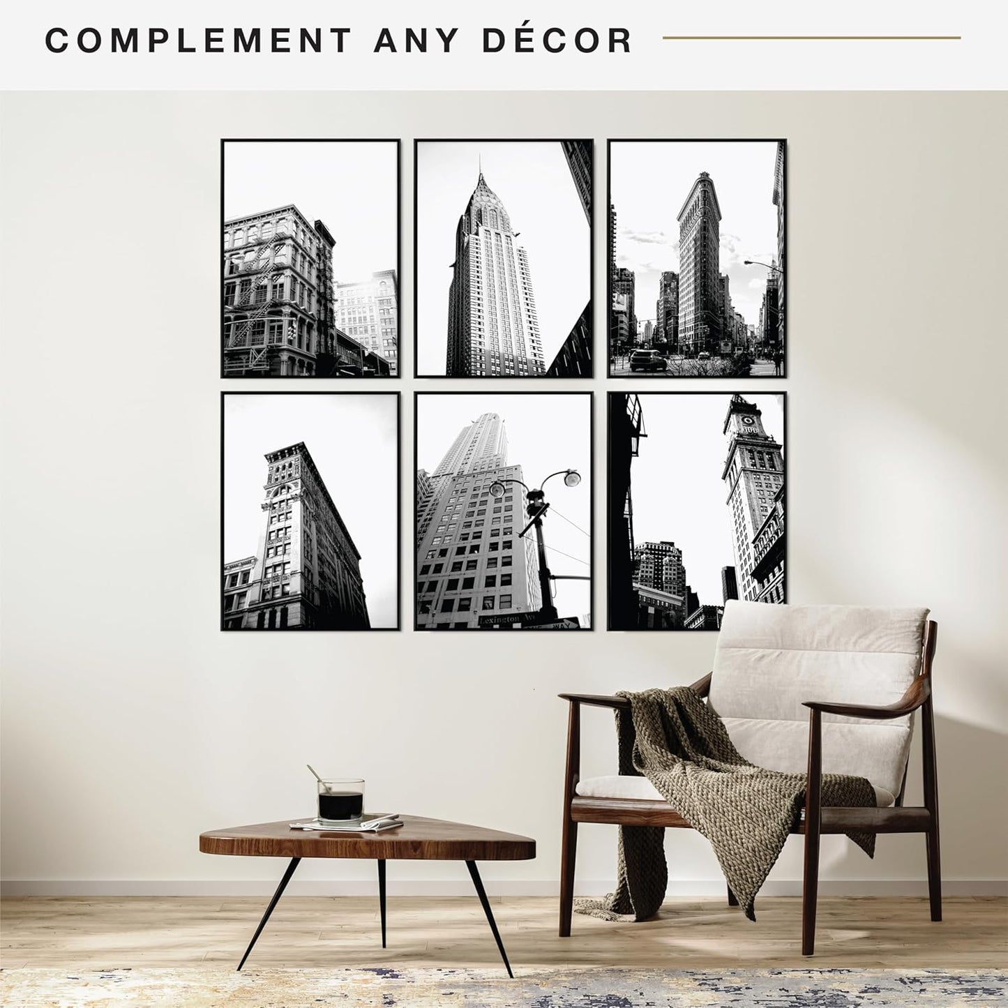 MCS Original Poster Frame 18x24 Black Lightweight Vertical & Horizontal Wall Hanging Large Picture Frame for Posters, Art Prints & Gallery Wall (6-Pack)