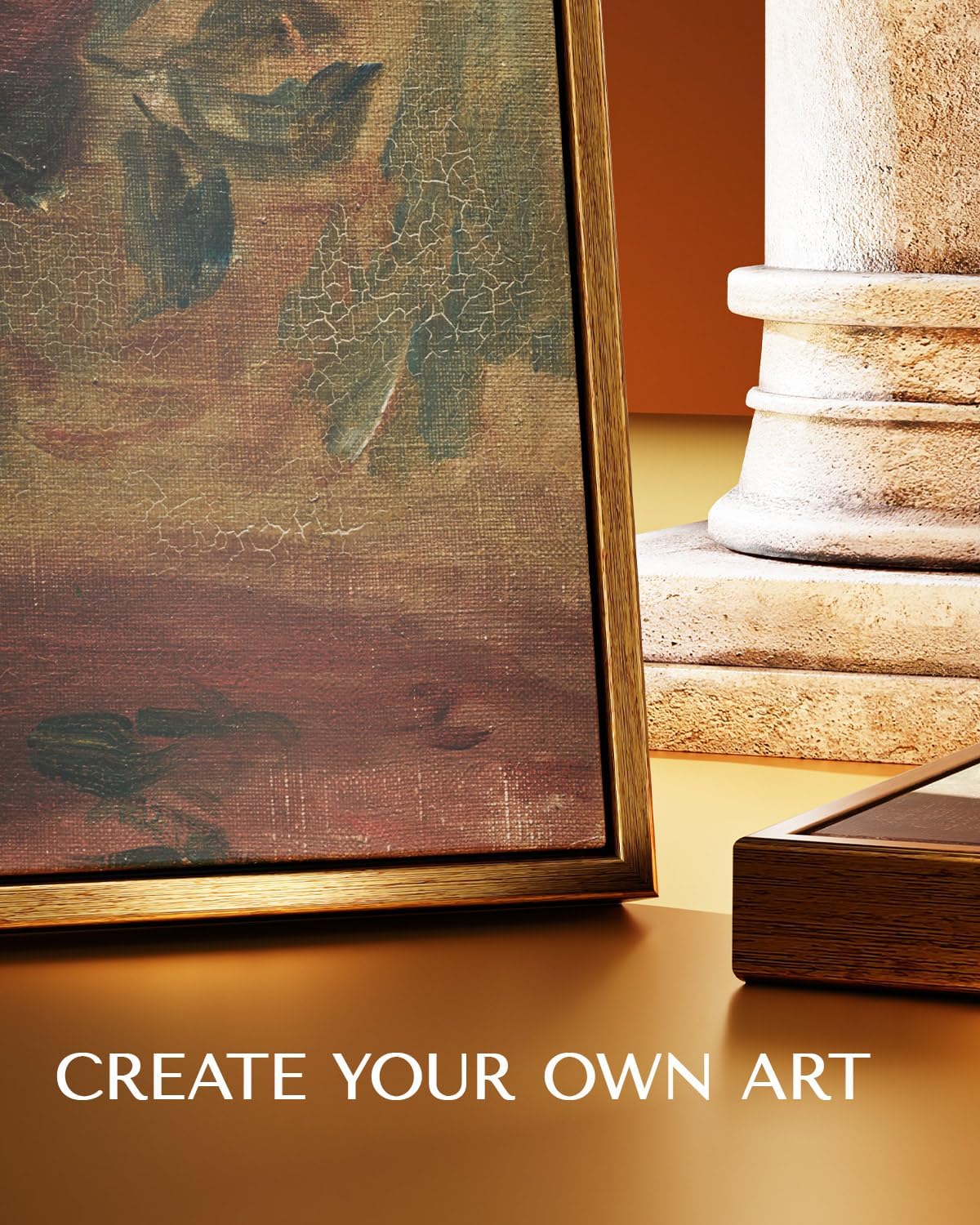 VIYYIEA Framed Canvas Wall Art Home Decor Gothic Room Decor Prints, Vintage Rabbit Lady Wall Decor, Aesthetic Dark Academia Halloween Wall Pictures Gold Framed Goth Artwork 9x11in