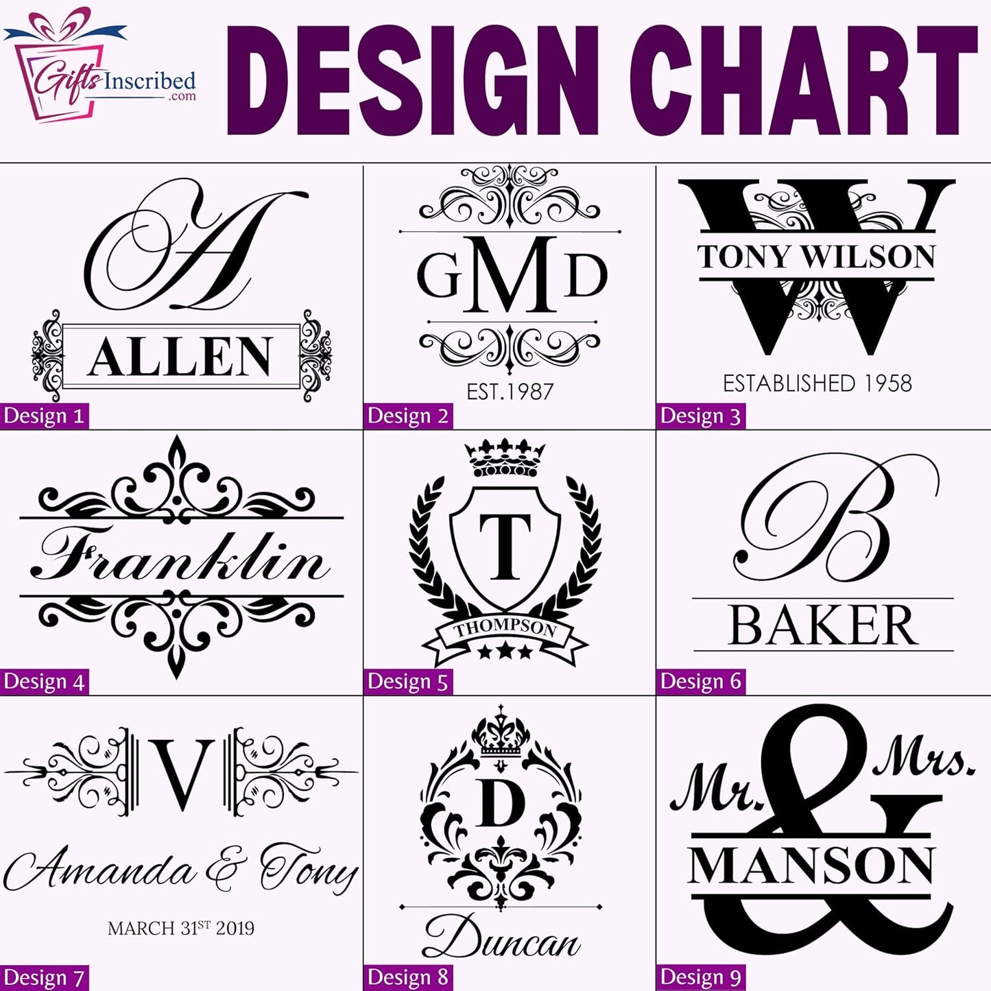 Gifts Inscribed Personalized Whiskey Decanter Set - Engraved Whiskey Decanter Bottle & Set of 2 Custom Drinking Glasses Laser Etched - Customized Whisky Gift for Wedding, Birthday, Fathers Day