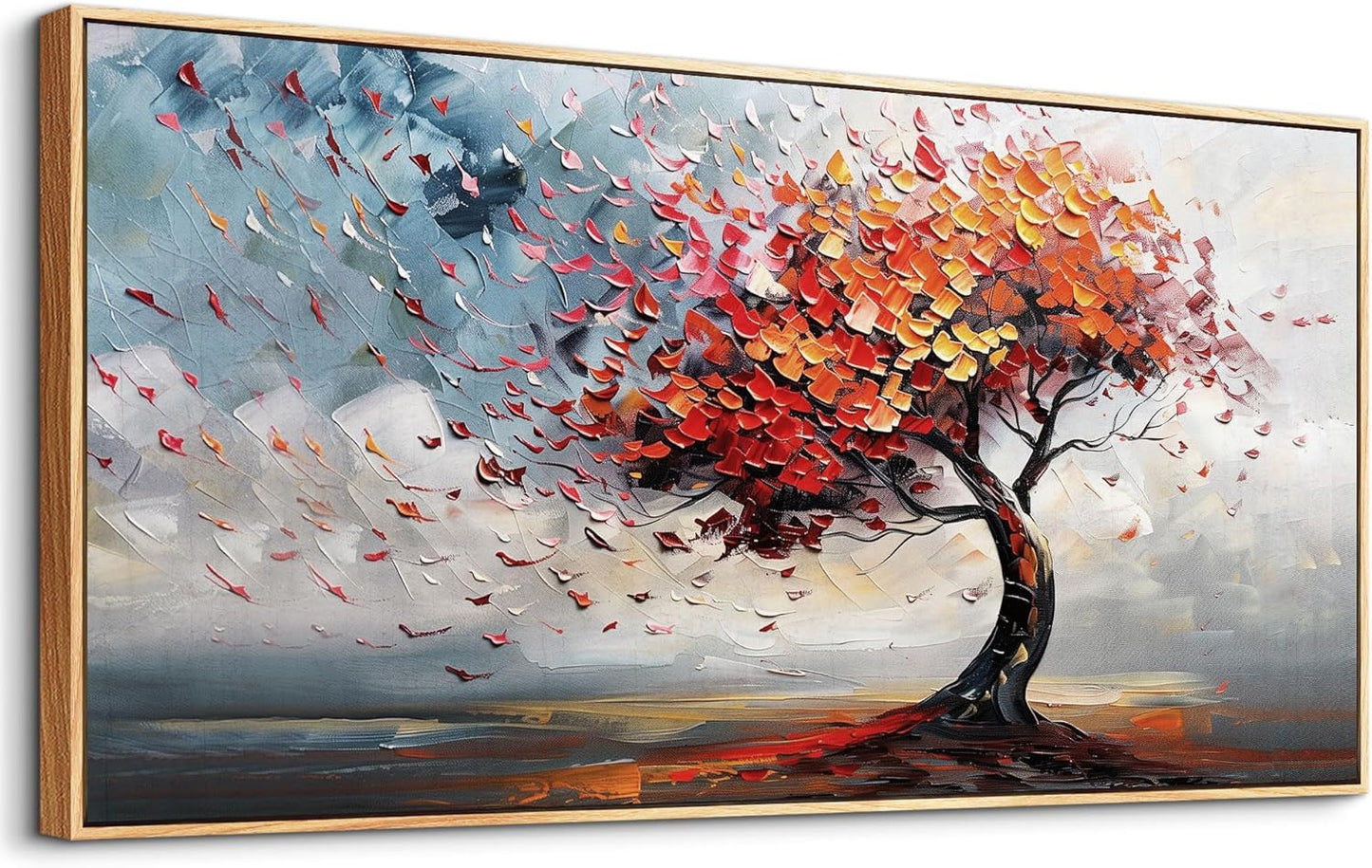 hyidecorart Large Abstract Wall Decor For Living Room Canvas Wall Art For Office Bedroom Decor Tree Panoramic Landscape Wall Painting Wood Framed Prints Textured Pictures Artwork Modern Hotel Mural