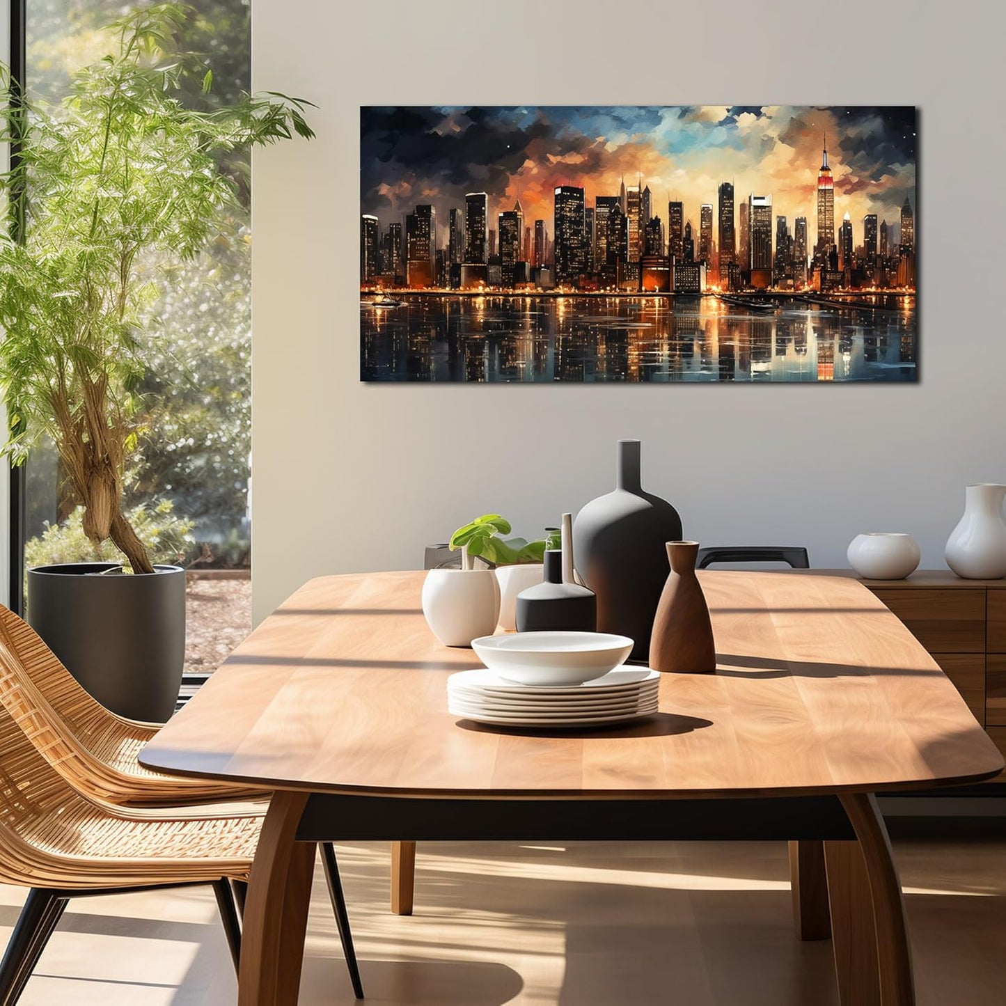 New York City Canvas Wall Art for Bedroom Modern Wall Pictures for Living Room Home Office Wall Decor Size 20 x 40 Inch