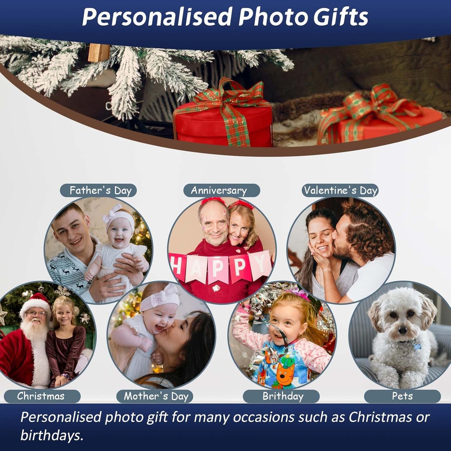 AIRUIXIO Custom Canvas Prints with Frame | Personalized Photo Canvas for Christmas Gifts | Ideal Family & Pet Wall Art Decor | Custom Canvas Wall Art 12x8Inch