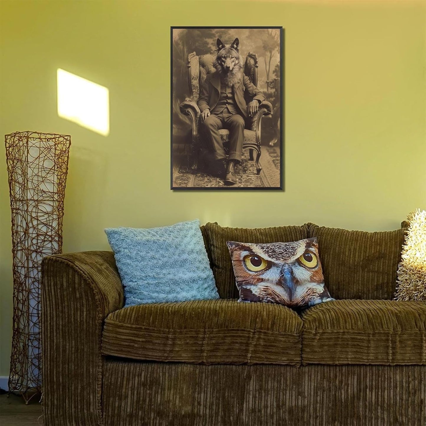 Werewolf Vintage Shoot Art Poster Print Canvas Wall Art Ideal for Dark Academia Gothic Occult Decor Living Room Bedroom Office Posters Decorations Creepy Picture 24X36inch Aluminum Framed