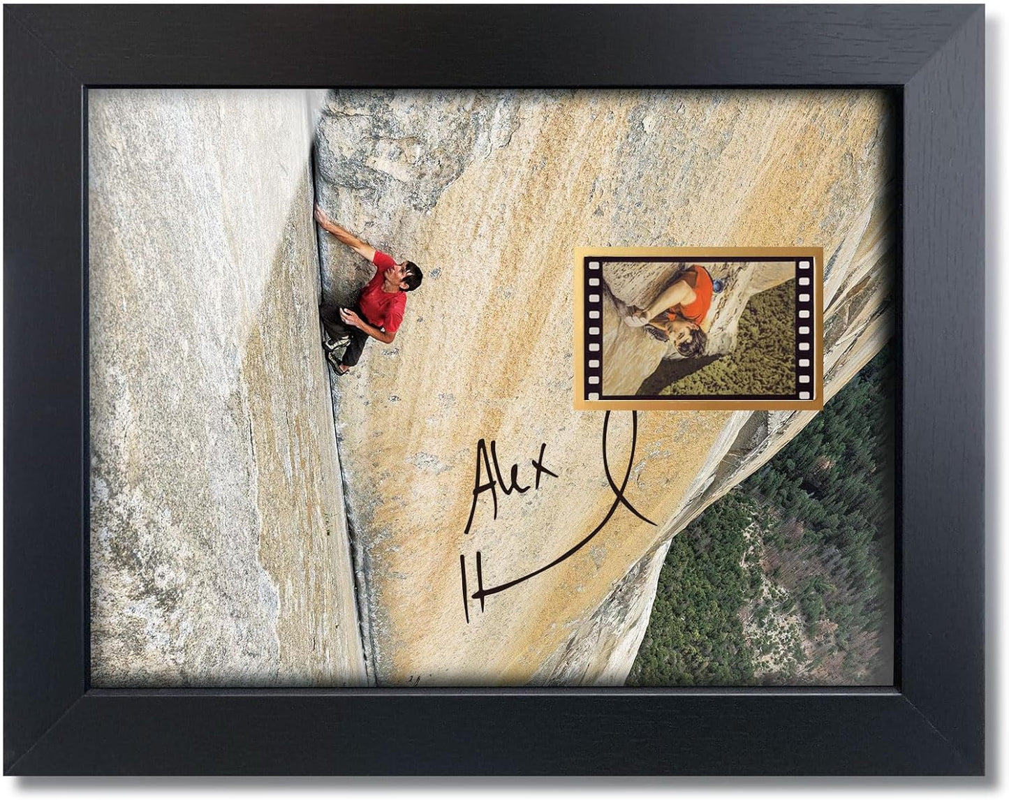 sufenvera Sports Fans Poster - Alex Honnold Framed Photo with Print Signed and Mini Film Display,Gifts for Adventure Rock Climber Fans 8x6 Inches