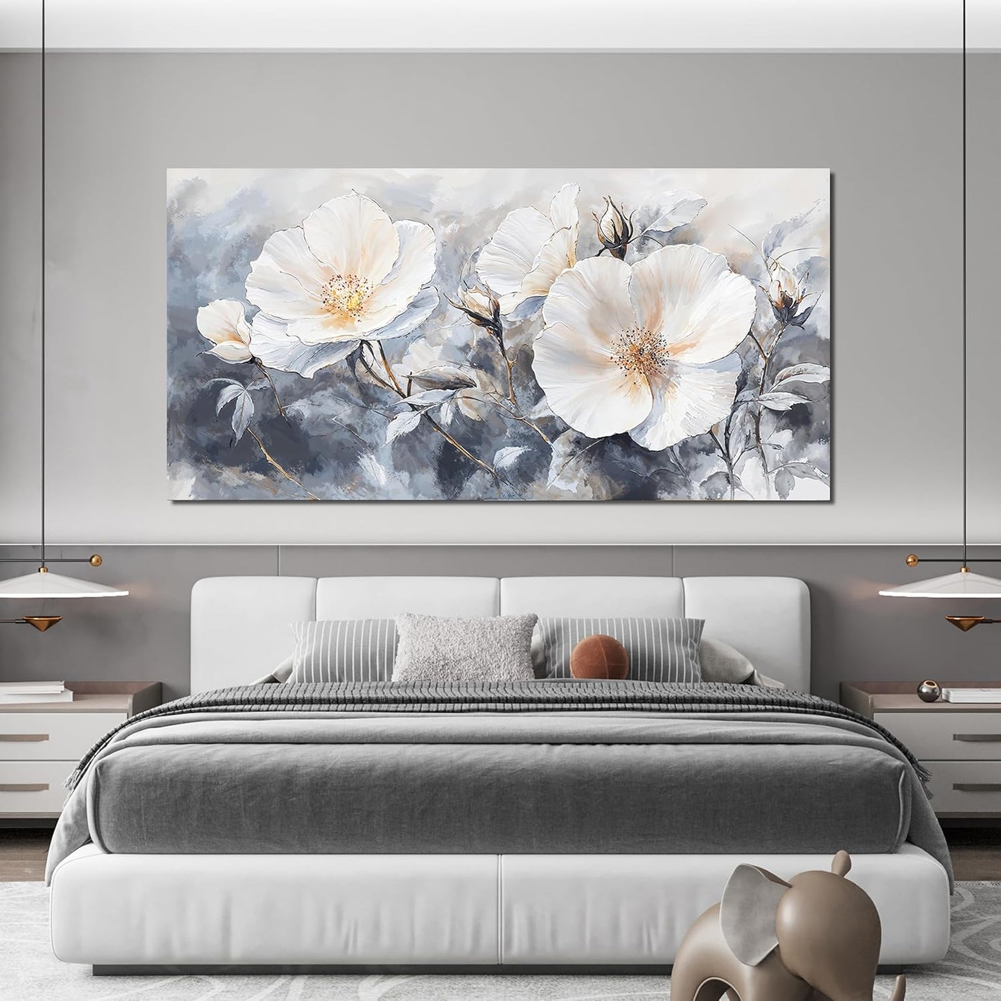 Canvas Wall Art Decor Large Black and White Wall Art Vintage Flower Wall Art Prints Wall Art Pictures for Living Room Canvas Art Wall Decor Oversized Artwork for Walls Bedroom Office Decor 29" X 58"