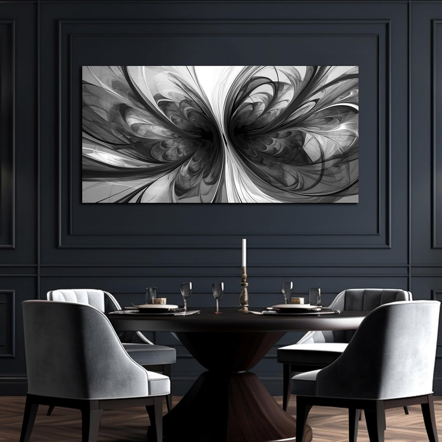 Large Abstract Canvas Wall Art Living Room Black Art Wall Decor for Office Teenage Boy Room Decor 29 x 59 Inch