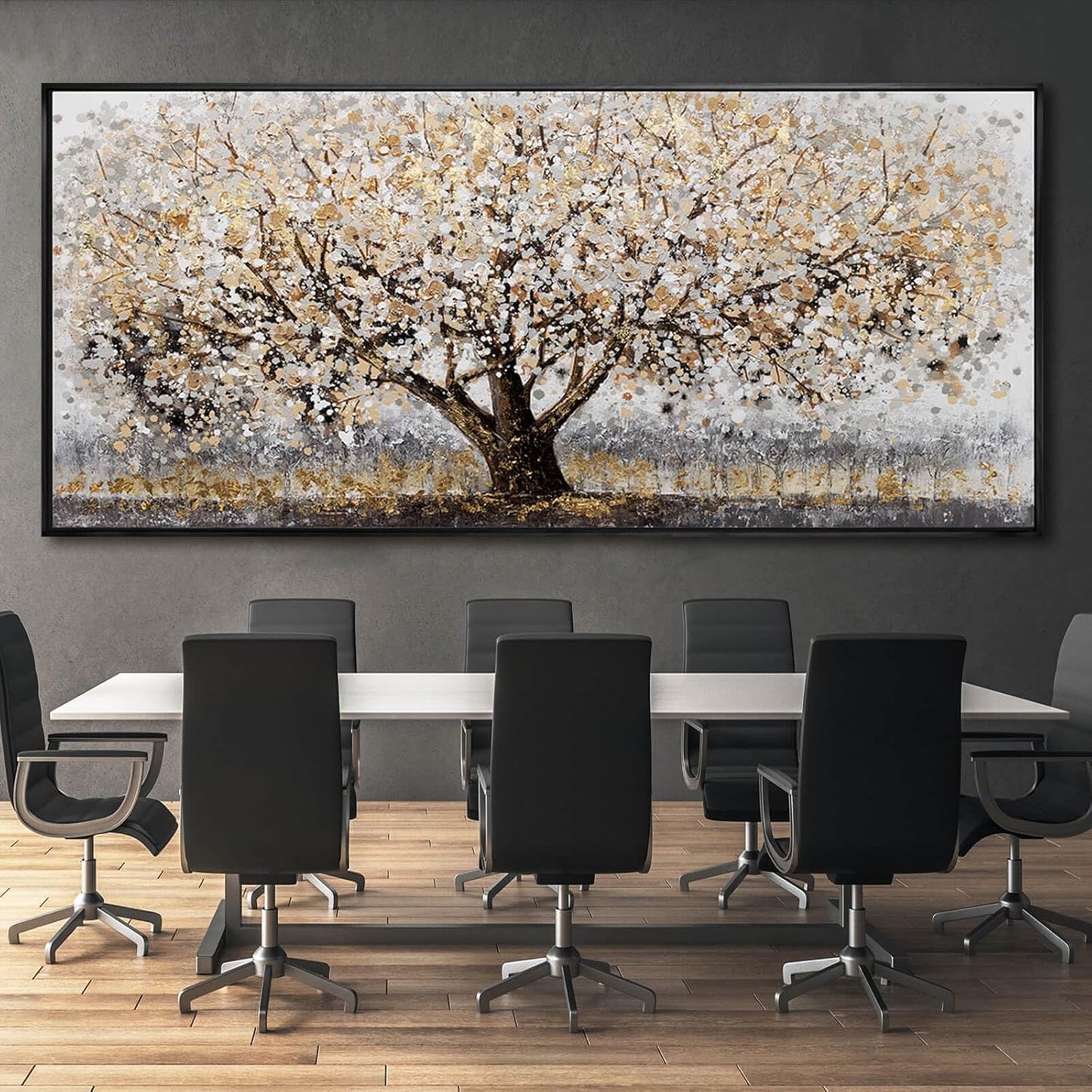Tree Framed Wall Art Floral Wall Decor Vintage Art Pictures 32"x70" Wall Prints for Living Room Artwork for Dining Room