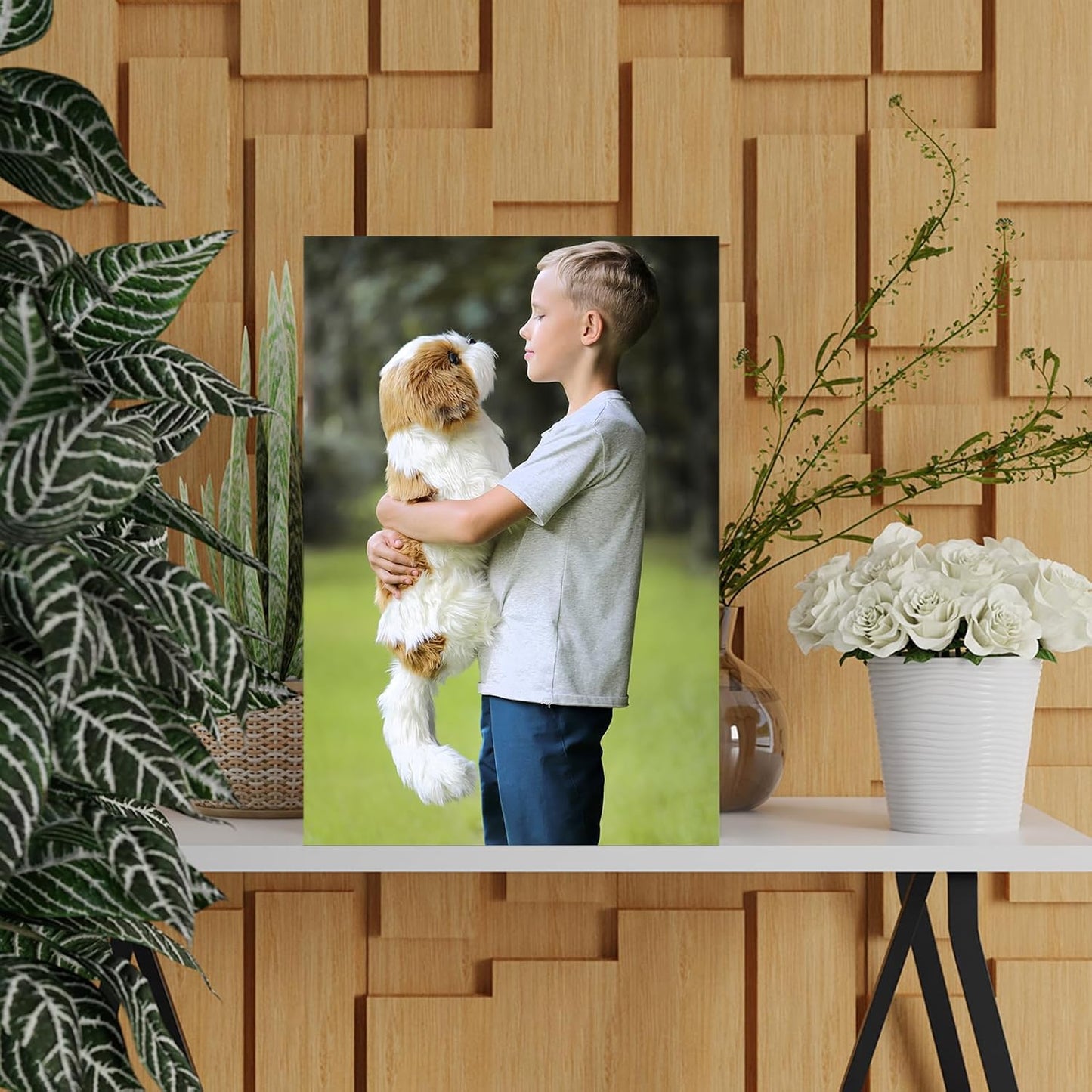 Wewejia Custom Canvas Prints with Your Photos 12x16 inch, Personalized Canvas Pictures for Wall to Print Framed Wedding Family Baby Pets