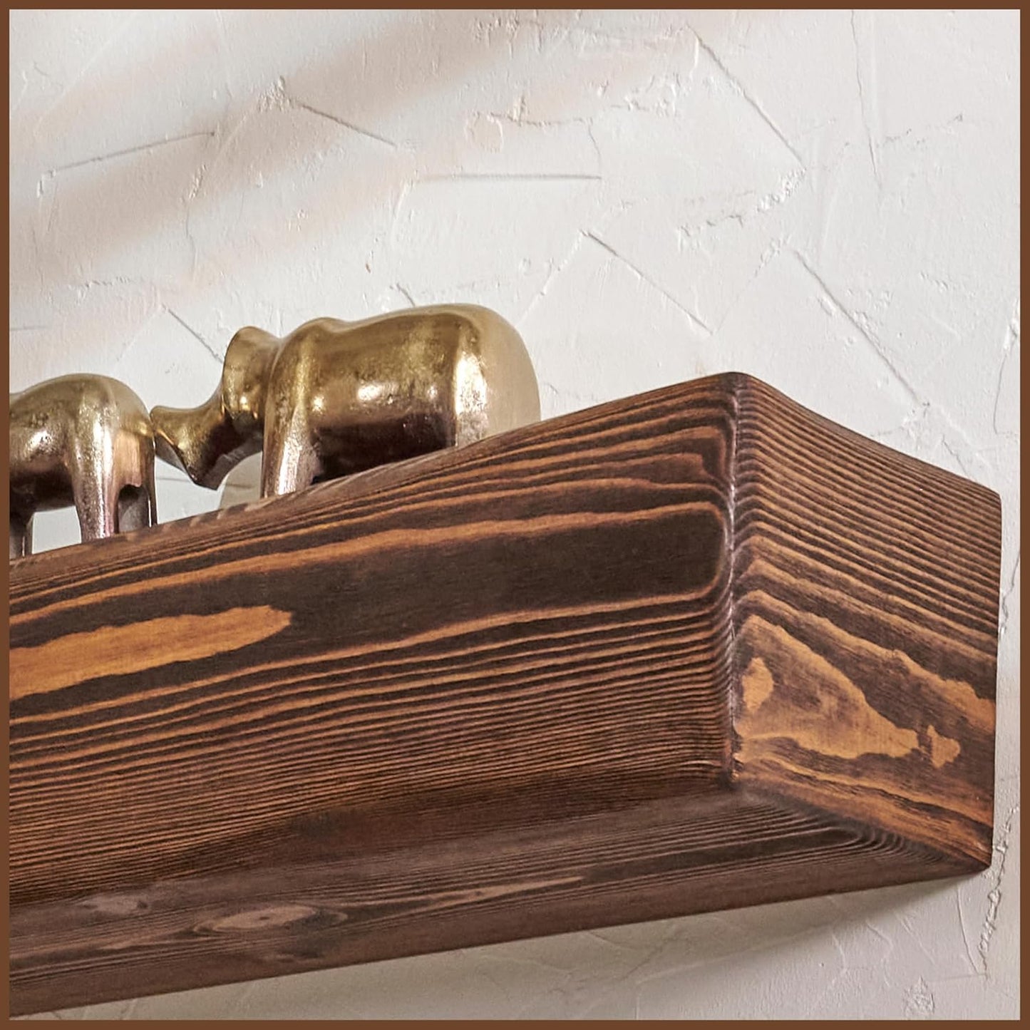 Handmade Fireplace Mantel Shelf, Extra Wide Rustic Wood Mantles for Over Fireplace, Wall Mounted Floating Mantel Shelves for Living Room Decor (Light Walnut, 60 inches)