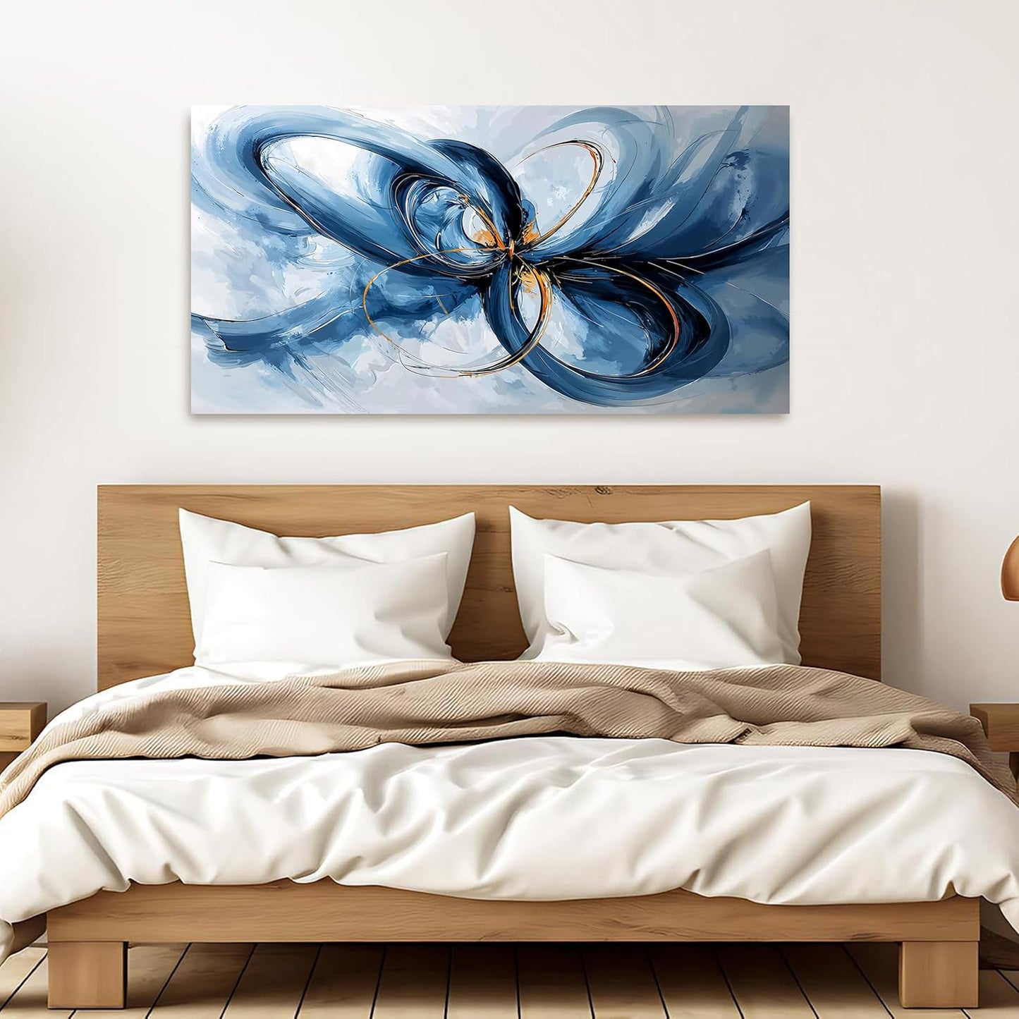 Canvas Wall Art Decor Modern Wall Art For Living Room Blue Abstract Wall Art Abstract Art Wall Decor Modern Artwork for Walls Canvas Prints Art Work For Home Kitchen Office Wall Decor 20" X 40"