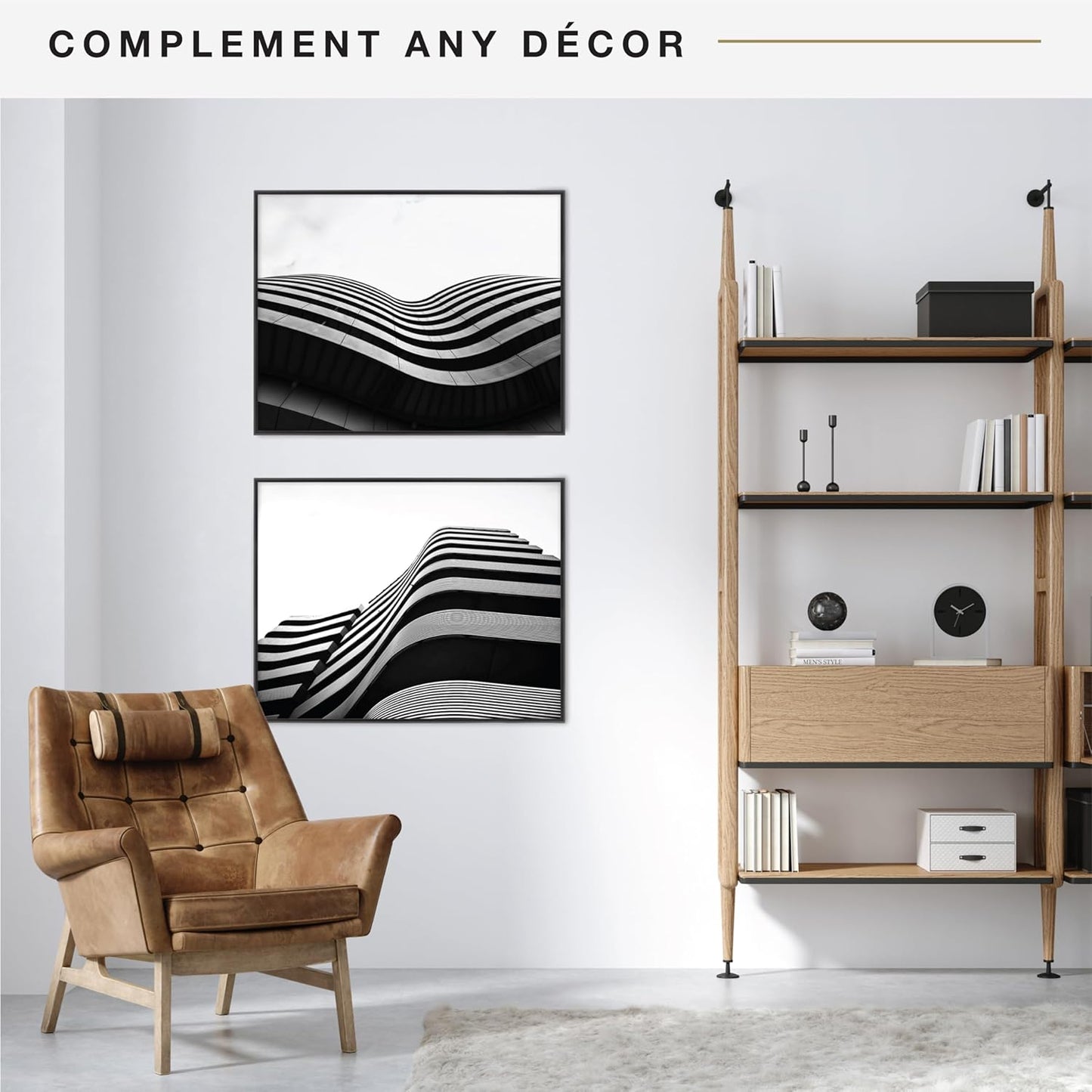 MCS Original Poster Frame 22x28 Black Lightweight Vertical & Horizontal Wall Hanging Large Picture Frame for Posters, Art Prints & Gallery Wall (2-Pack)