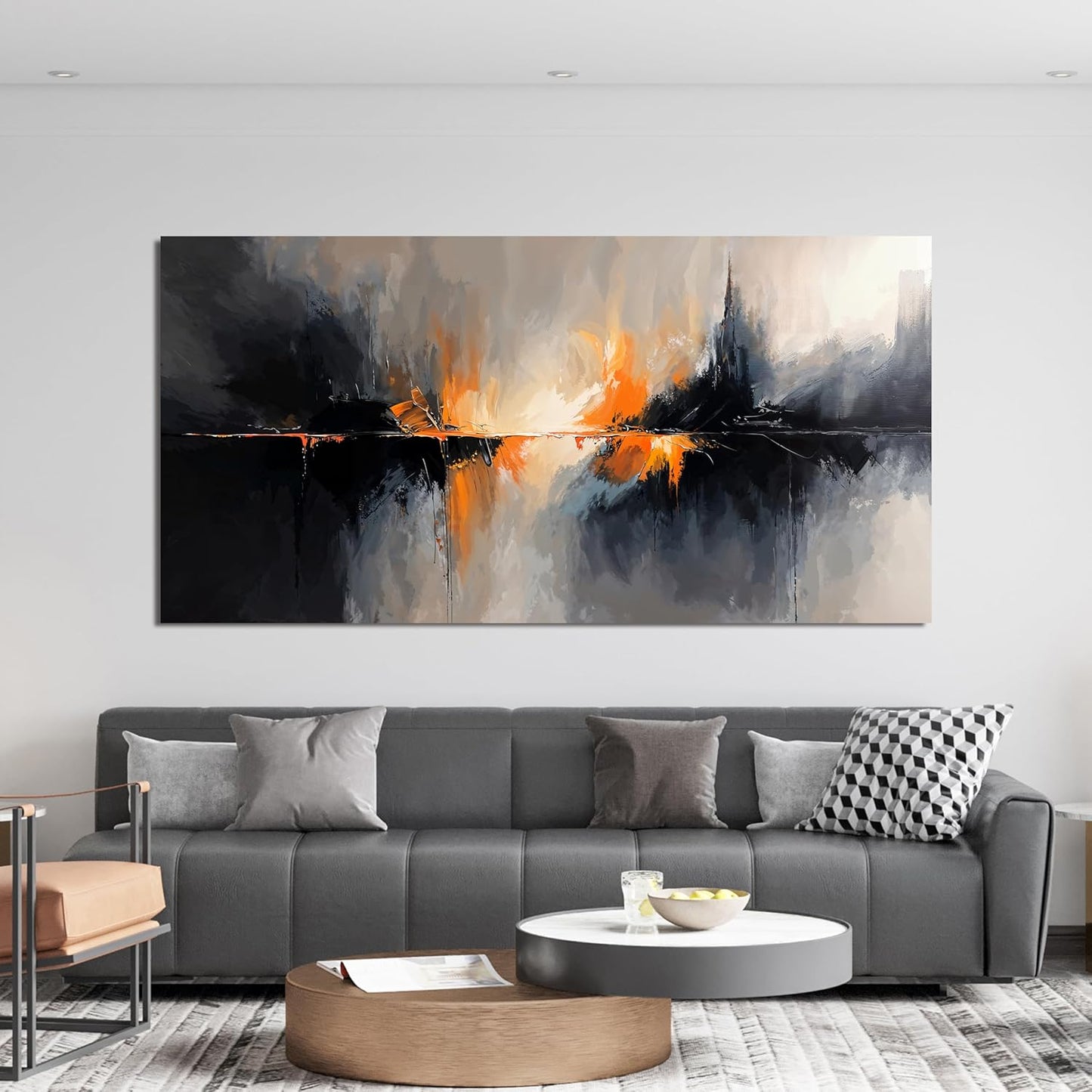 Canvas Wall Art Decor Black and White Wall Art Prints Abstract Canvas Art Wall Decor Wall Art Pictures for Living Room Large Modern Abstract Wall Art Artwork for Walls Bedroom Office Decor 24" X 48"