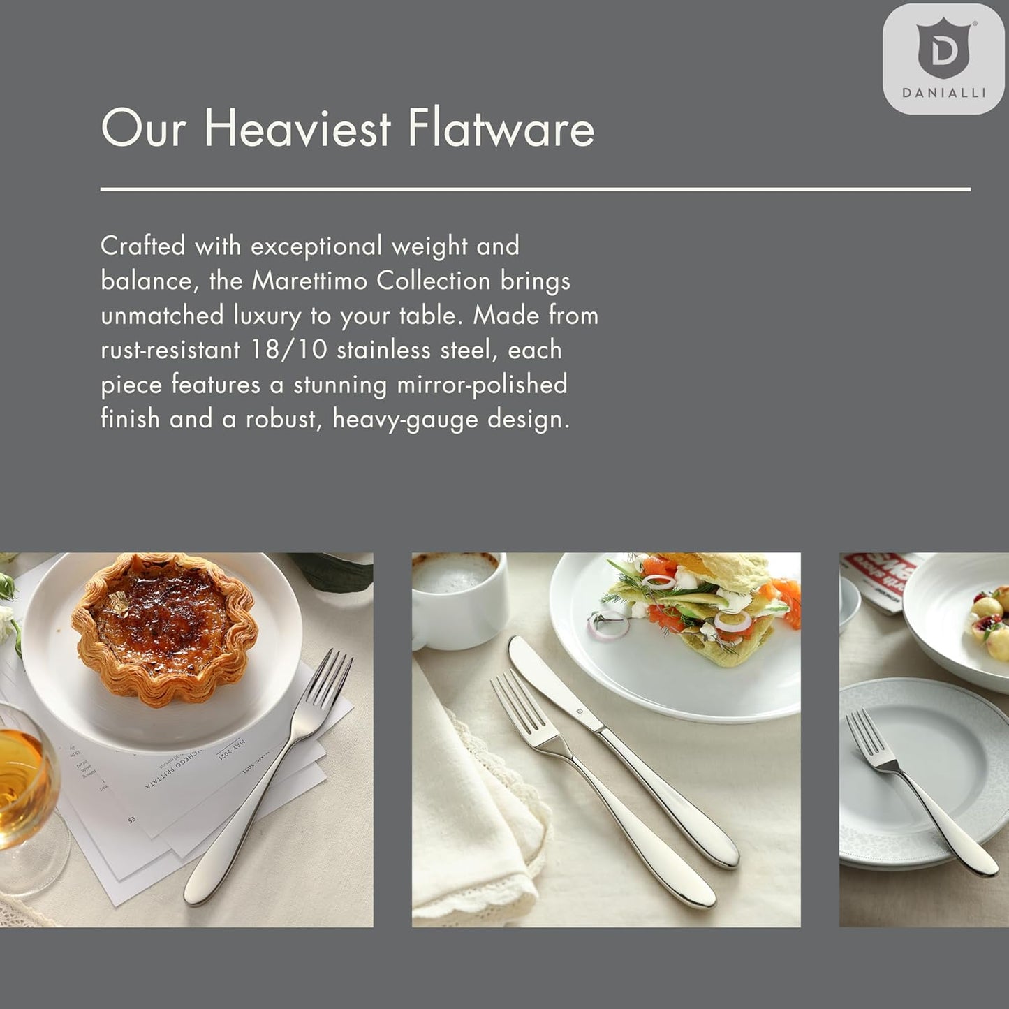 Silverware Set for 8 | 18/10 Stainless Steel Flatware Set | Mirror Finish, Heavy-Duty, Dishwasher Safe, Elegant & Durable, Built to Last (40-Piece, Marettimo)