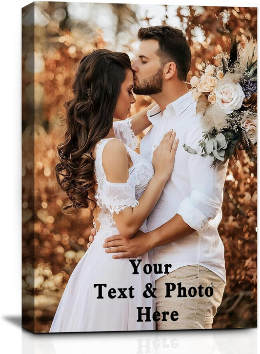 YUNART Ship Next Day - Custom Canvas Prints with Your Photos, Personalized Canvas with Pictures Print for Wall Art Bedroom, Customized Photo Gifts for Couple Men Women Mom Baby Dog Family - 8"x12"