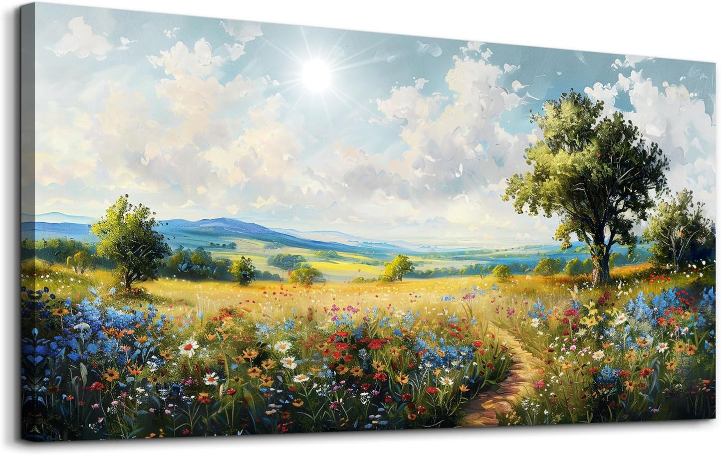 hyidecorart Nature Field Scenery Abstract Painting Large Wall Art For Living Room Bedroom Wall Decor Pictures Artworks Modern Wall Decorations For Office Canvas Prints Home Art Decor 24"X 48"