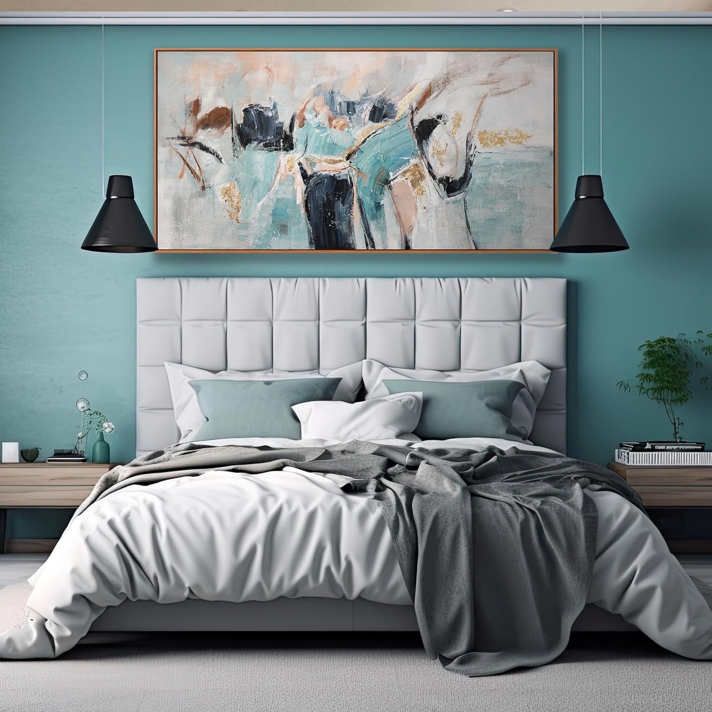 Framed Abstract Wall Art Decor Canvas Artwork Wall Decor Colorful Fantasy Graffiti Art Painting Art For Bedroom Living Room Dining Room Home Office Apartment Modern Abstract Artwork Decoration 20"x40"